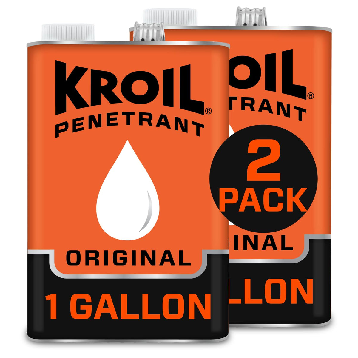 Kroil Original Penetrating Oil (Liquid-1 Gallon Can-Case of 2) | Penetrant for Rusted Bolts, Metal, Hinges, Chains, Moving Parts