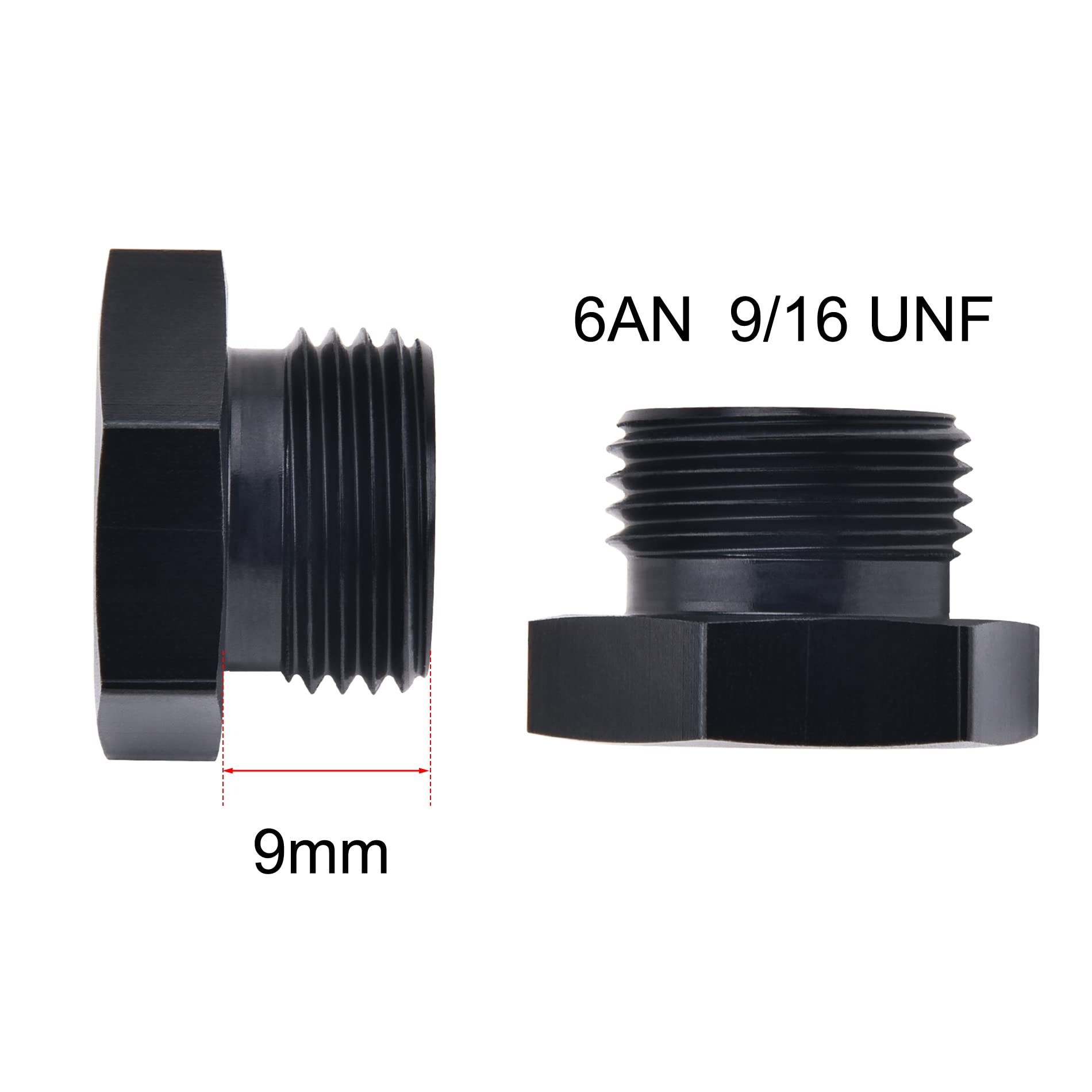 Evil Energy 6An Block Off Cap Orb Plug Fitting Adapter Male Aluminum 2Pcs