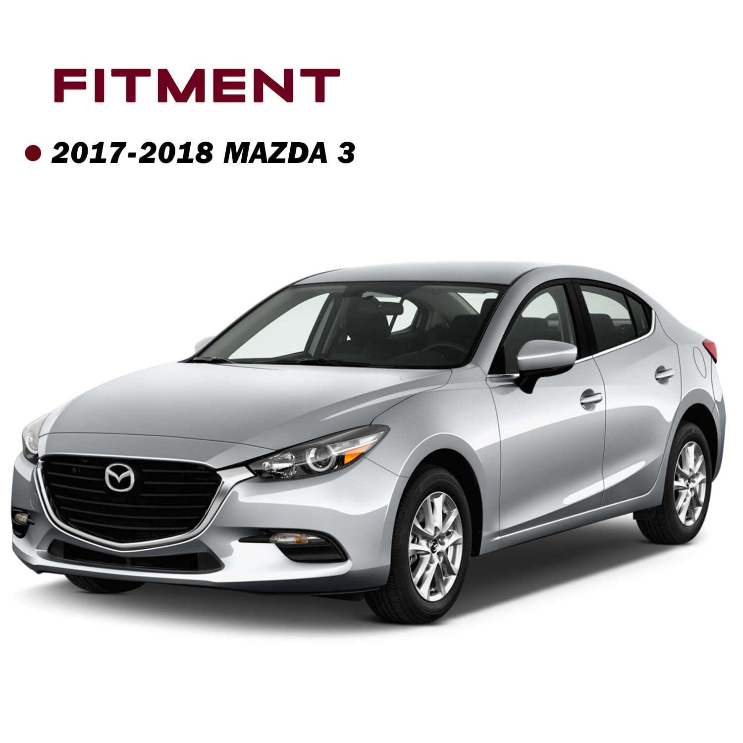 Jsboyat Headlight Assembly Replacement For 2017 2018 Mazda 3 Sedan 4-Door Projector Headlamp Right Passenger Side