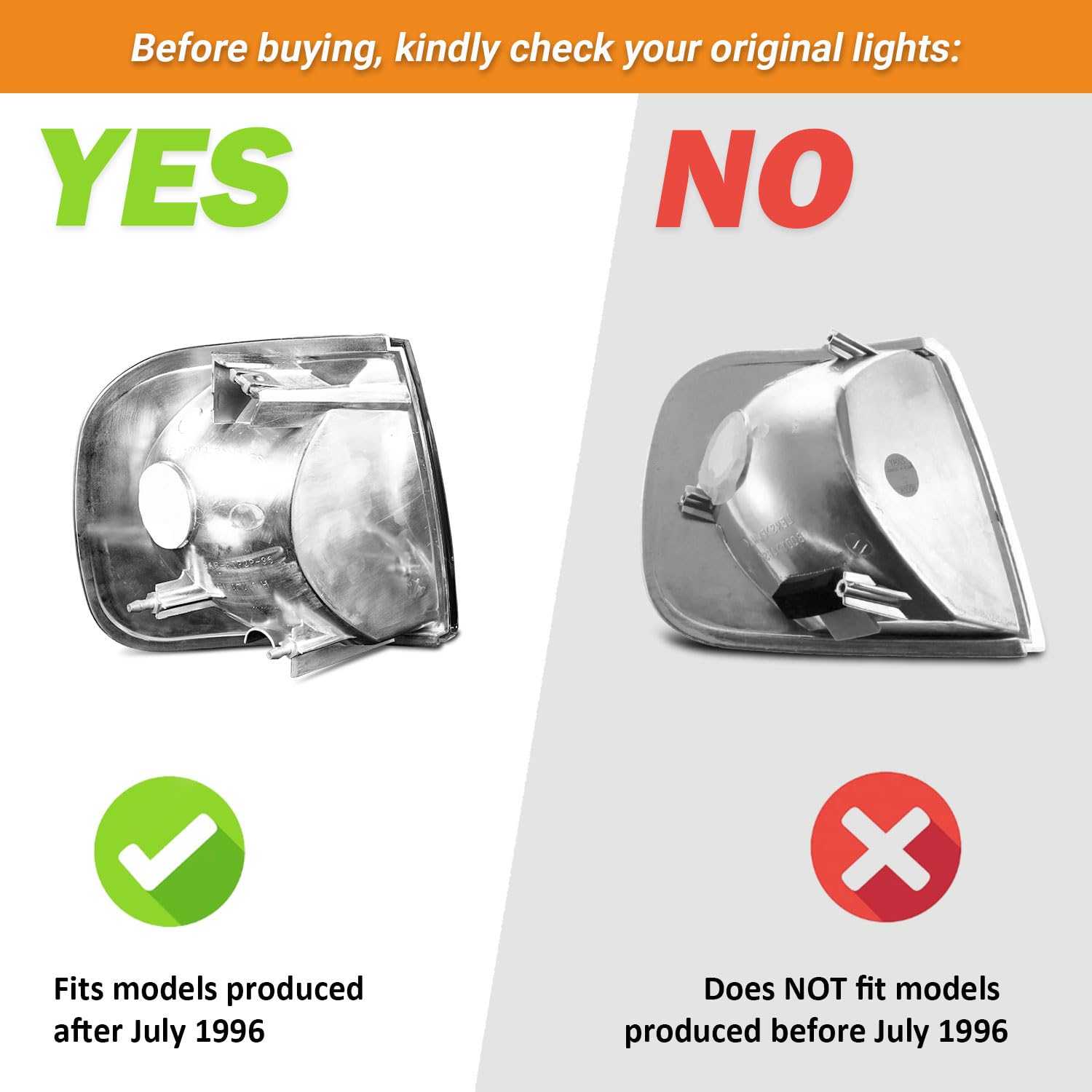 Weelmoto Signal Light Replacement Compatible With 1997-2003 Ford F-150 F-250 Expedition Oe Parking Corner Turn Signal Marker Lig