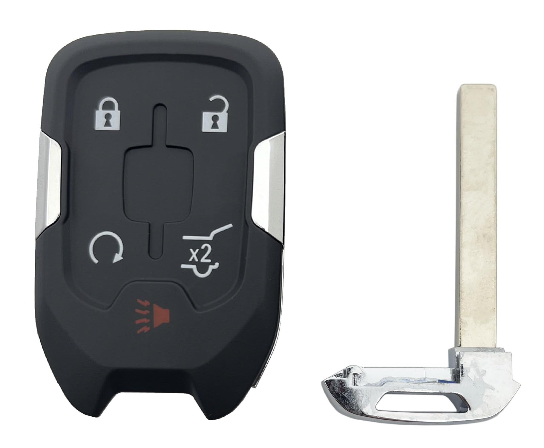 Smart Key Fob Cover Case Shell Fit For Gmc Yukon Acadia Terrain Chevy Tahoe Suburban Silverado Keyless Entry Remote Key Fob (Wit