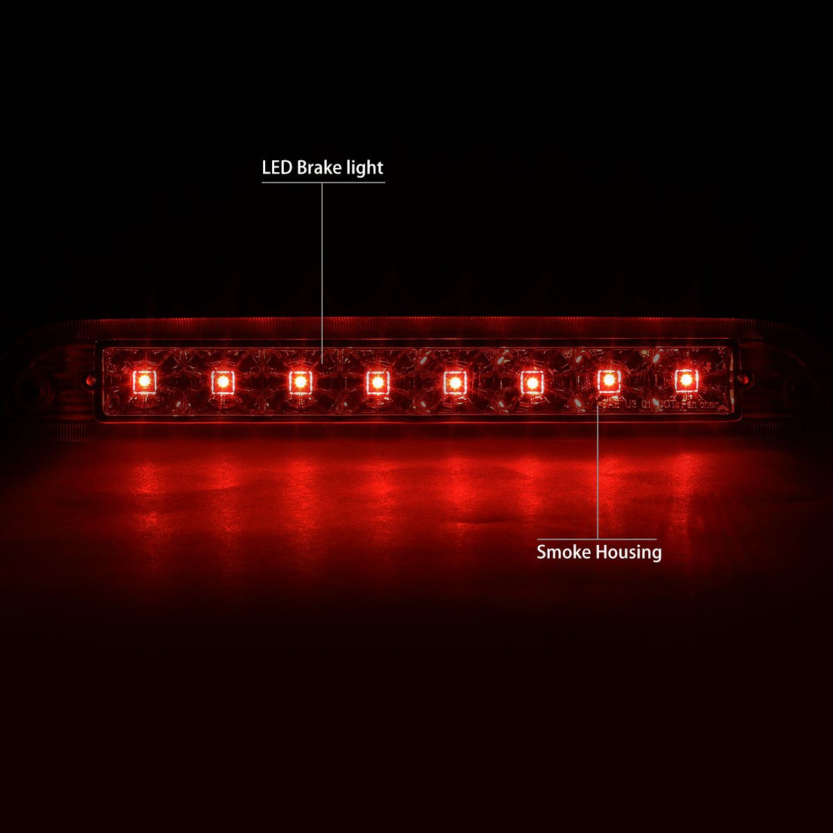 DNA MOTORING 3BL-FES01-LED-SM Smoked Lens LED Third Tail Brake Light [Compatible with 01-07 Escape / 05-07 Mariner]