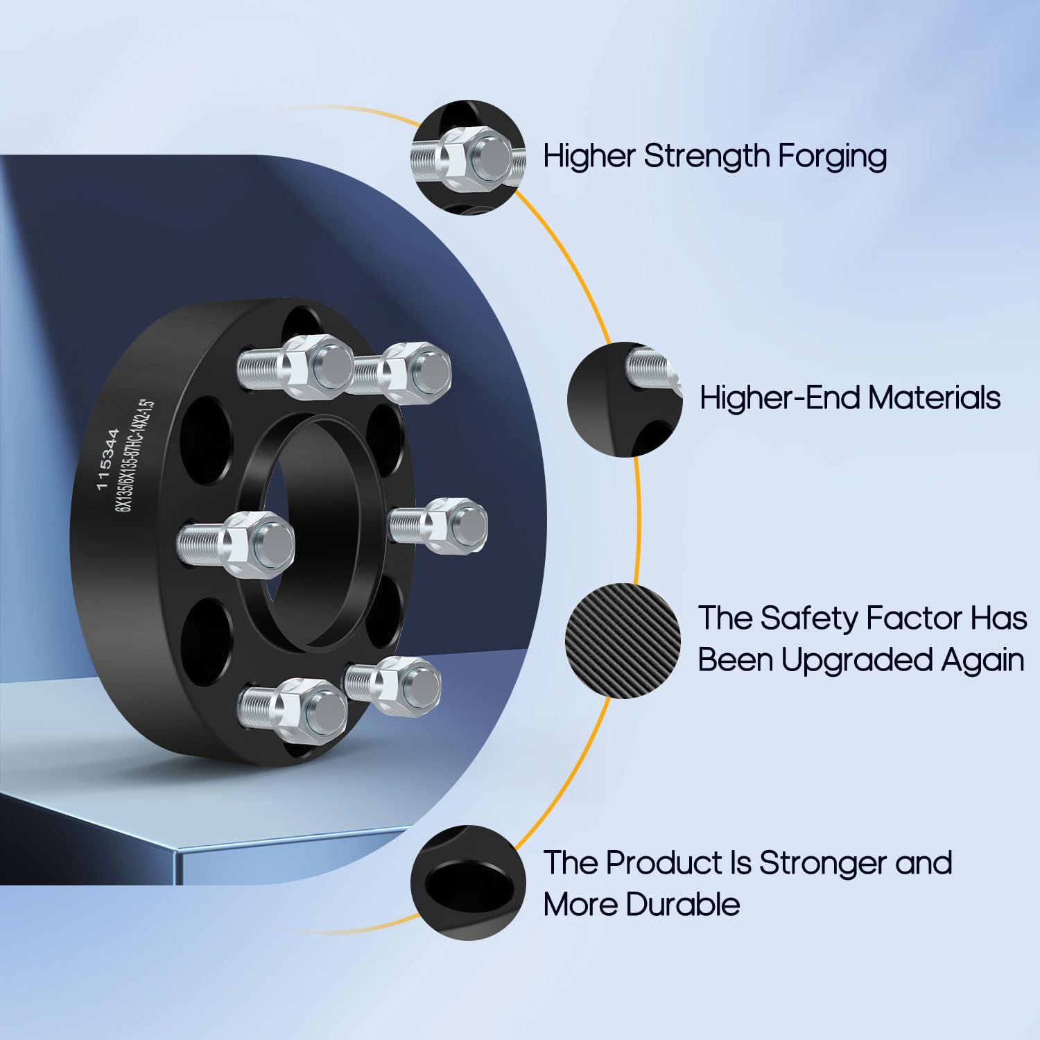 Ocpty 6X135 Wheel Spacers 1.5 Inch 6 Lug With 14X2.0 Threadsize 87Mm Hub Bore Fits 2004-2014 For F-150 2003-2016 For Navigator 2