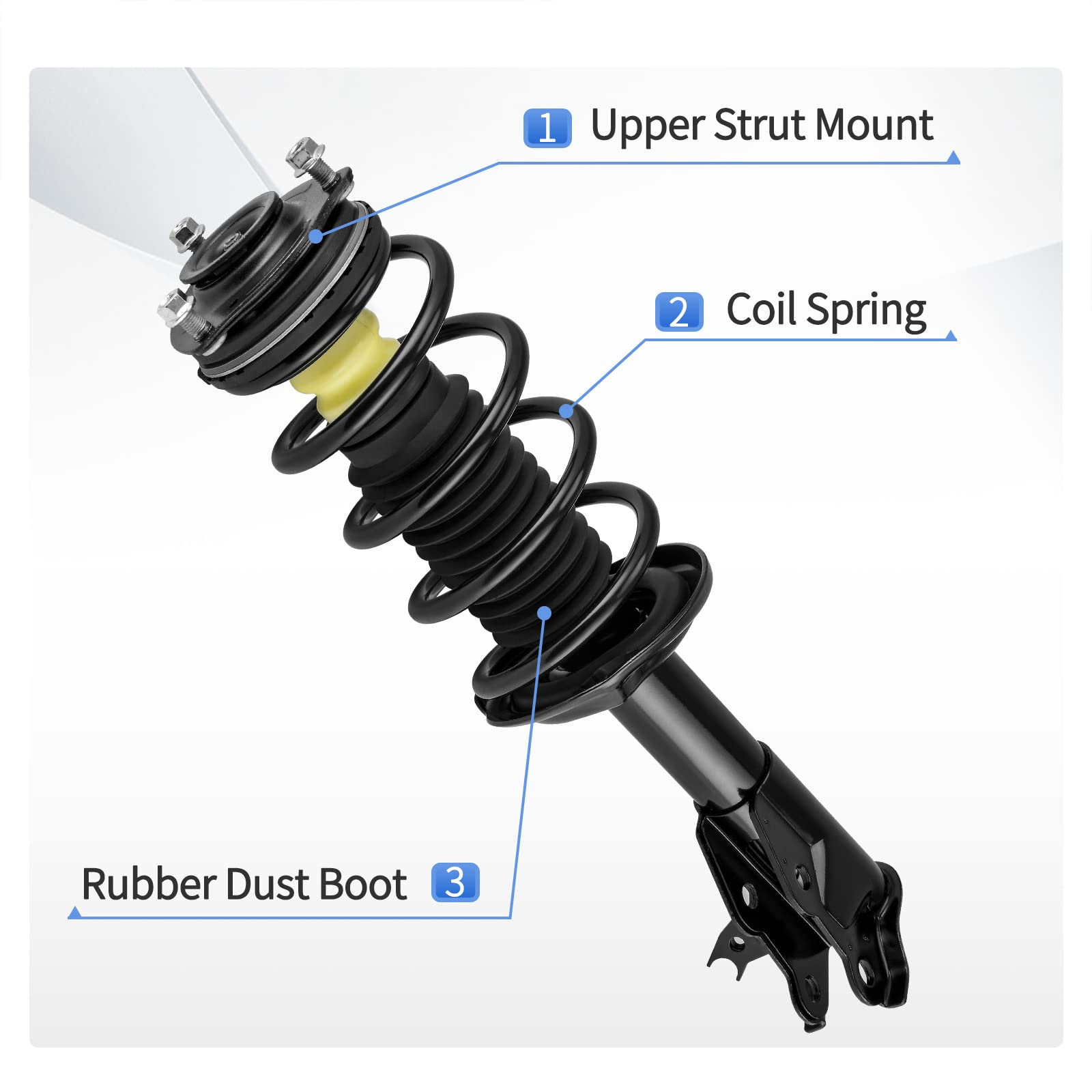 Yitamotor Front Pair Complete Struts And Rear Suspension Shocks Compatible With 2006-2011 Honda Civic, 2006-2011 Acura Csx