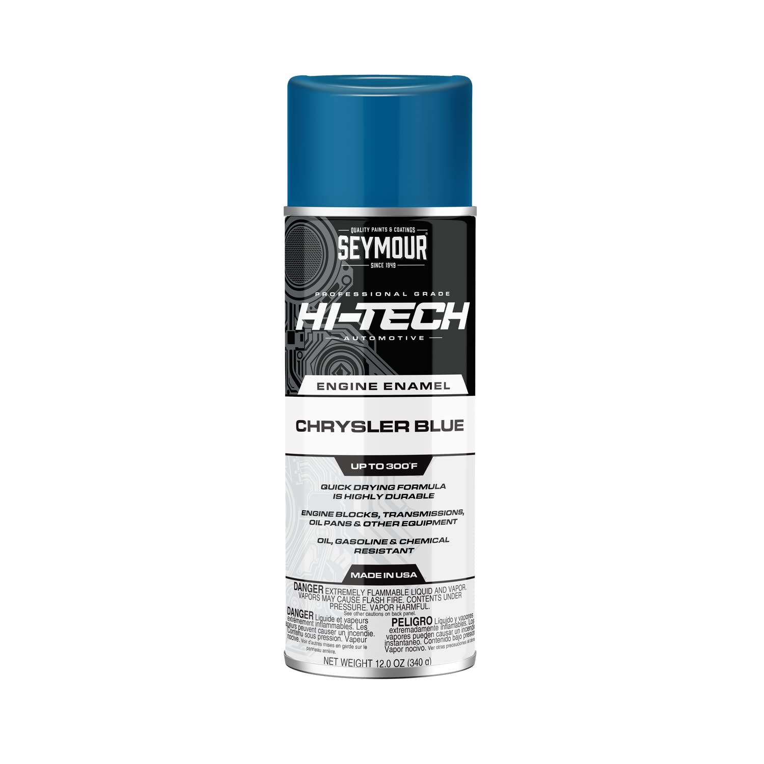 Seymour EN-63 Hi-Tech Engine Spray Paint, Chrysler Blue