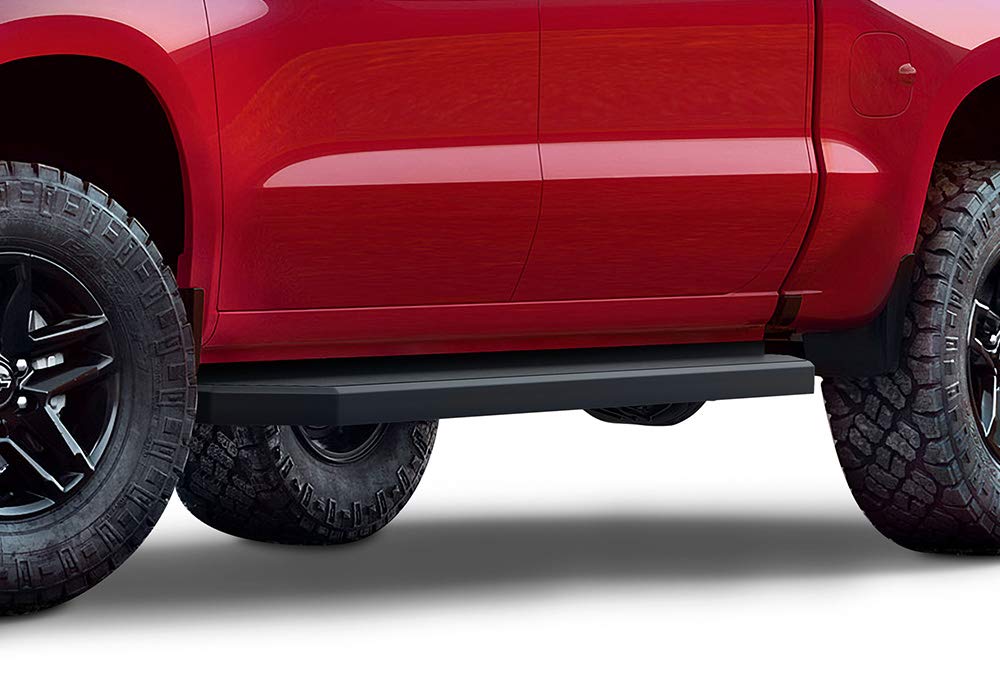 APS 6in (Black Flat) Running Boards Compatible with Chevy Silverado GMC Sierra 1500 2019-2025 Crew Cab & 2500 HD 3500 HD 2020-20