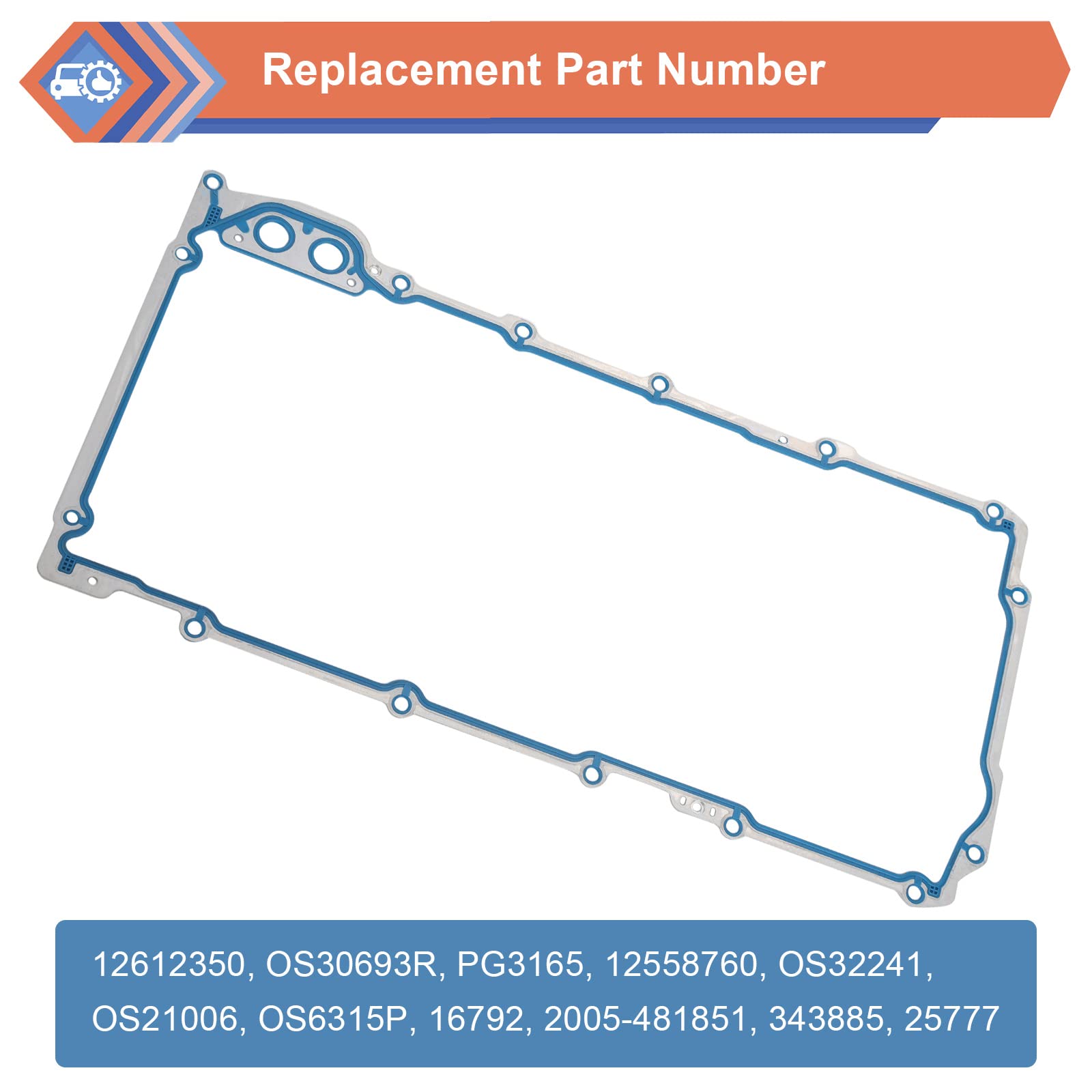 Zonfant Engine Oil Pan Gasket Set, Compatible With 4.8L 5.3L 6.0L 6.2L Chevy Silverado, Suburban, Tahoe, Trailblazer, Gmc Sierra