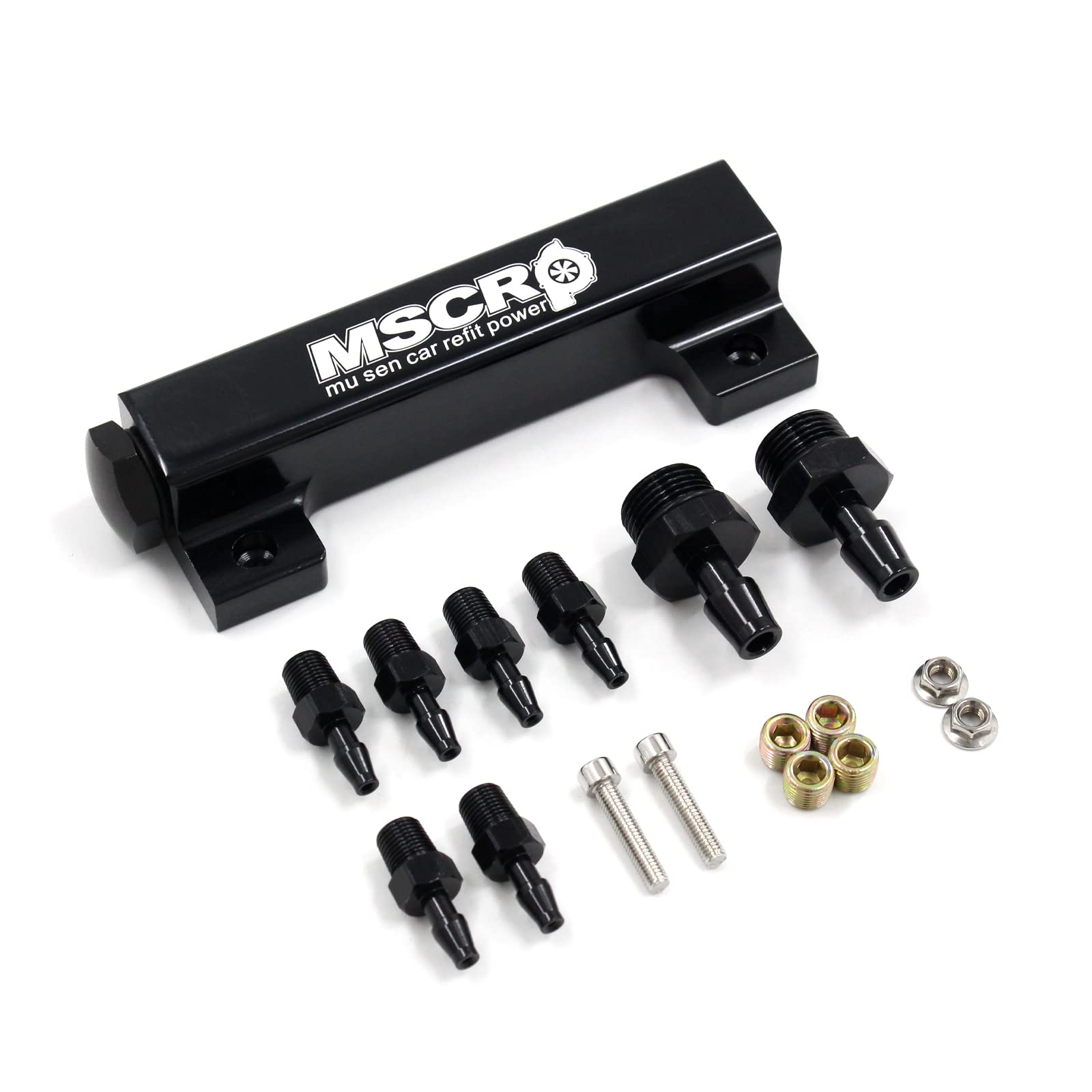 6 Port Vacuum Block Intake Manifold Kit Fuel Wastegate Turbo Boost 1/8Npt For Racing