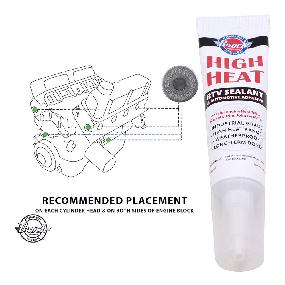 Brock Set 100 Pc Roll Gasoline Petrol Engine Motor Heat Tabs & Auto Sealant Adhesive Solid Overheated Cylinder Head Visual Accur