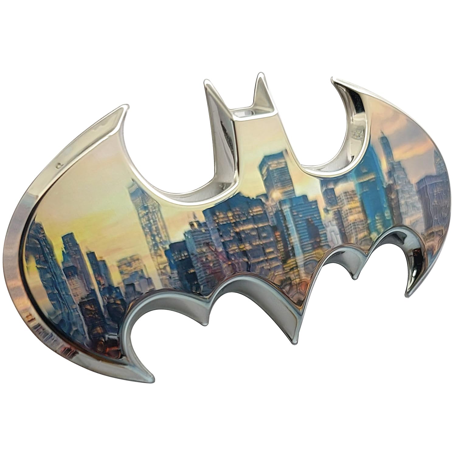 Fan Emblems Batman Car Emblem - 1989 Batwing Batarang Symbol 3D Auto Badge - Color: Chrome - Size: 3.8 X 1.8 X 0.2 Inches - Offi