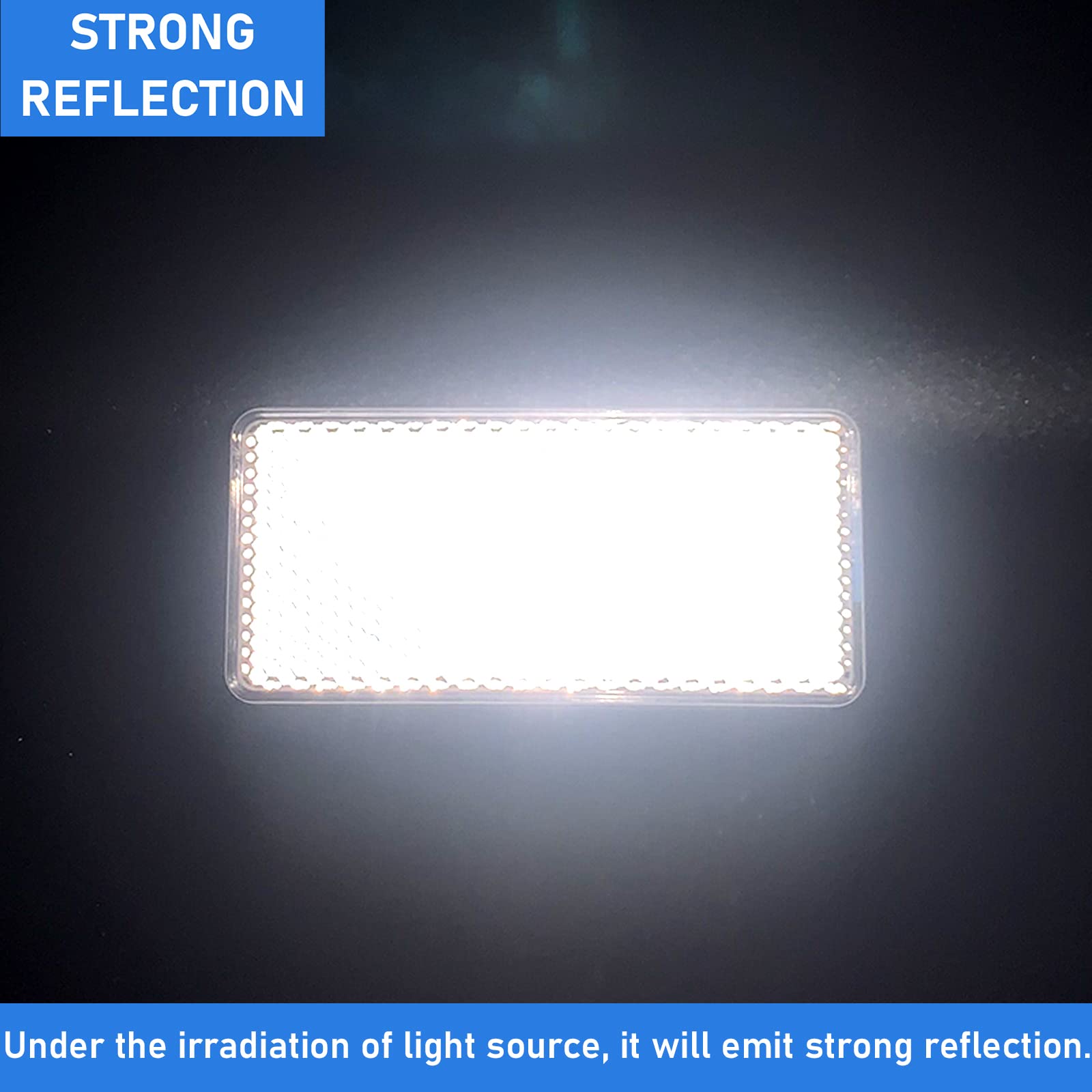 Reflector Self Adhesive Rectangle 94X44Mm Safety Waterproof Stick On For Driveway Mailbox Trees