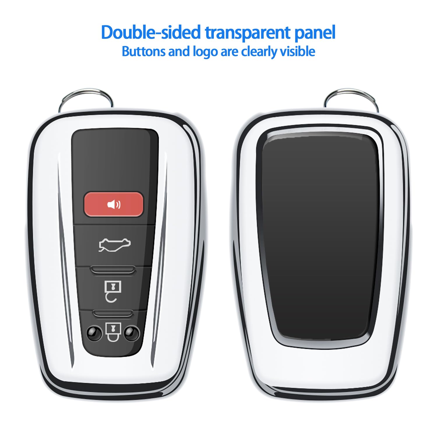 Tukellen for Toyota Key Fob Cover Special Soft TPU Key Shell Case Protector Compatible with 2018-2024 Camry Avalon C-HR Prius Co