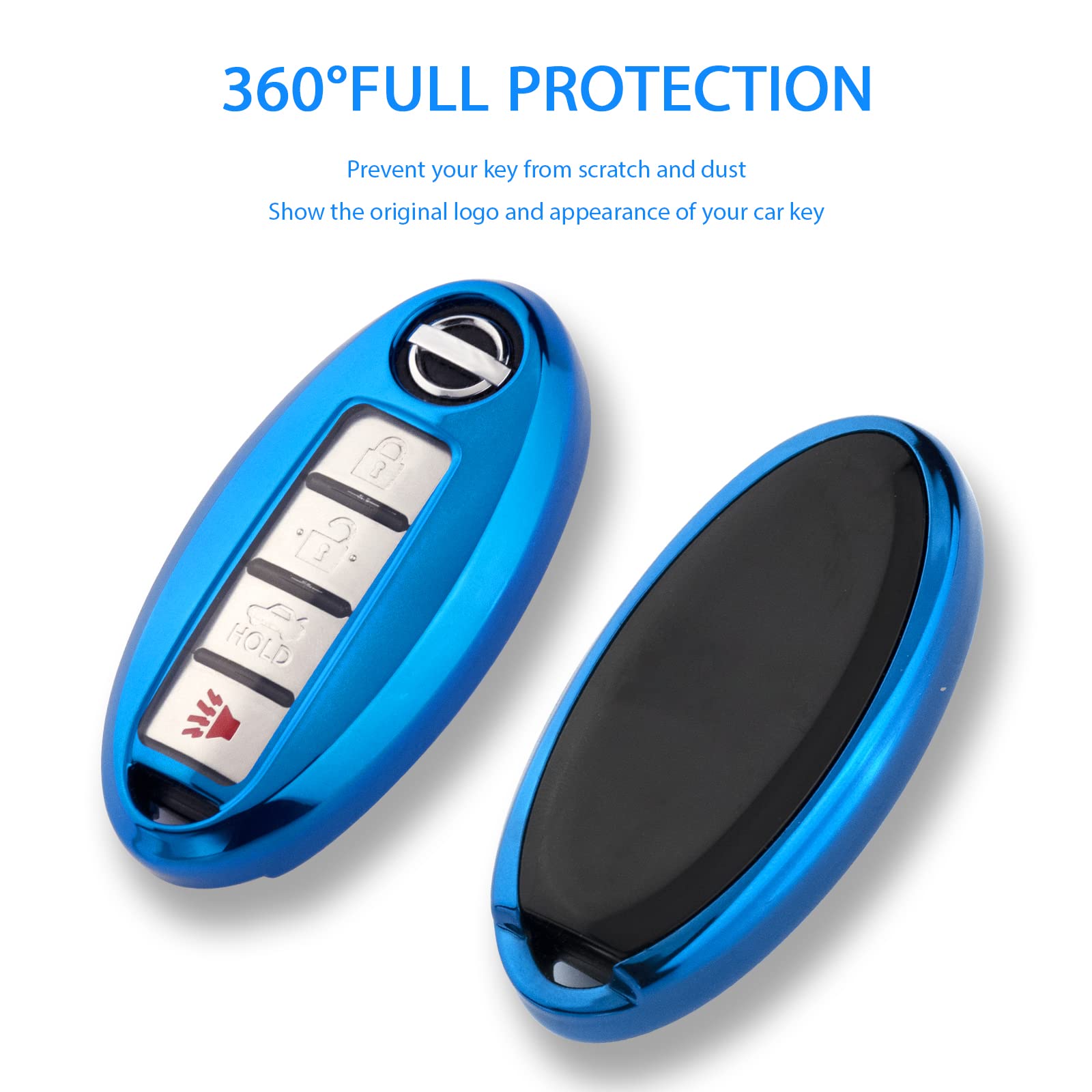 XIYANG TRADE for Nissan Key Fob Cover with Keychain,Soft TPU Key Case Shell Full Protection for Altima Rogue Maxima Sentra Infin