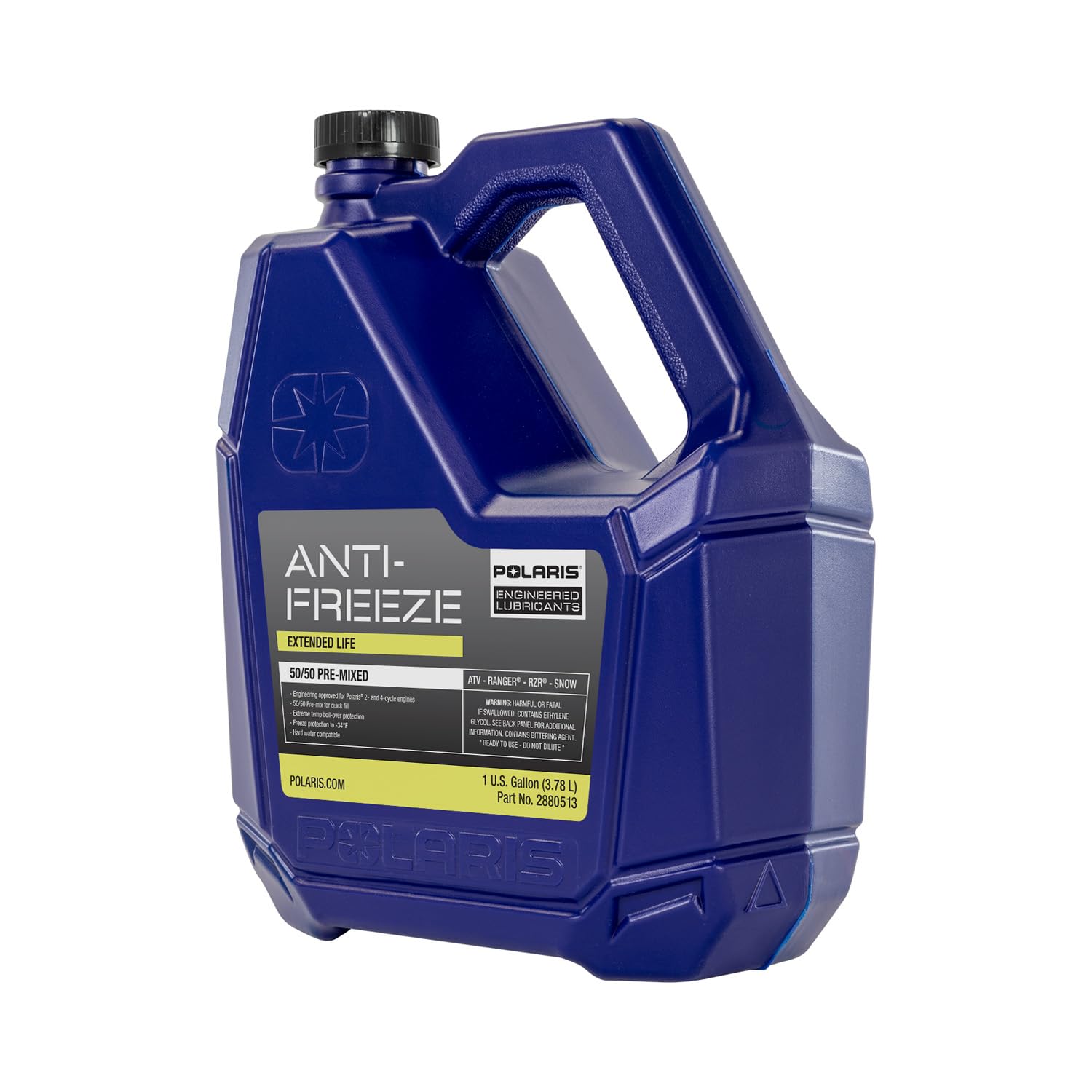 Polaris Antifreeze Coolant 50/50 Premix, Extended Life for Aluminum Cooling Systems, 1 Gallon - Compatible with 2 & 4 Stroke Engines