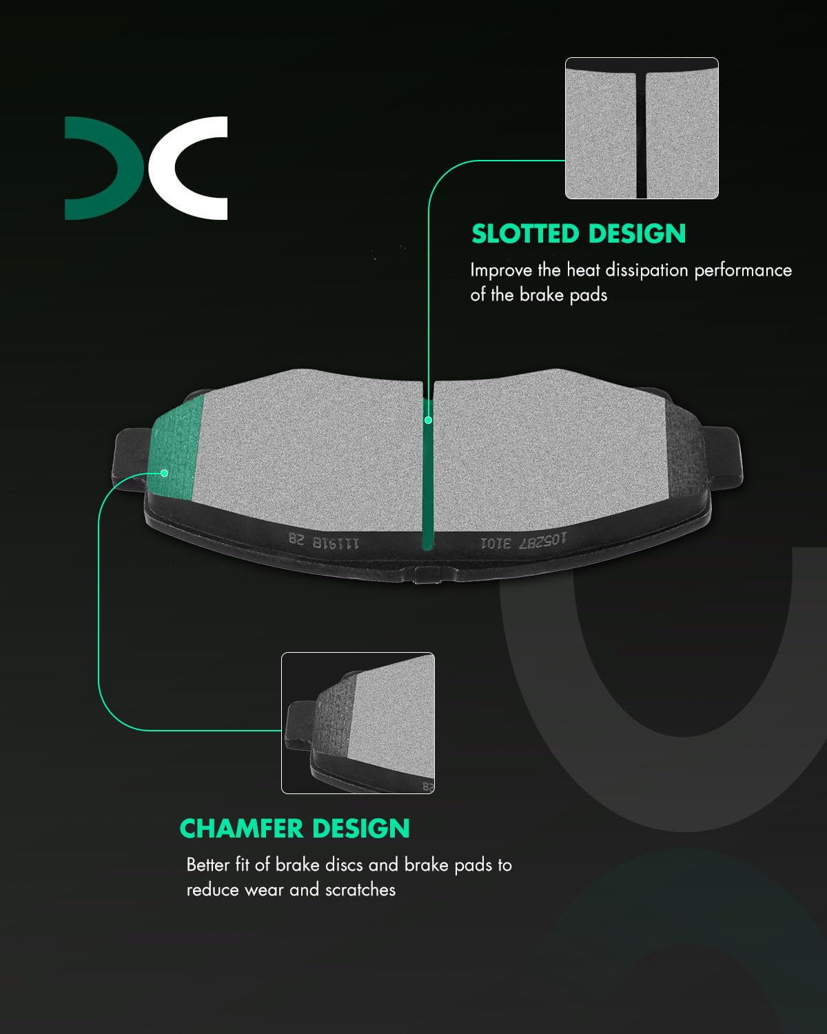 Semi-Metal Brake Pads Kits, D1102 Scitoo 4Pcs Front Brakes Pads Set Fit For Acura Tl 2009-2014,For Honda Ridgeline 2006-2011