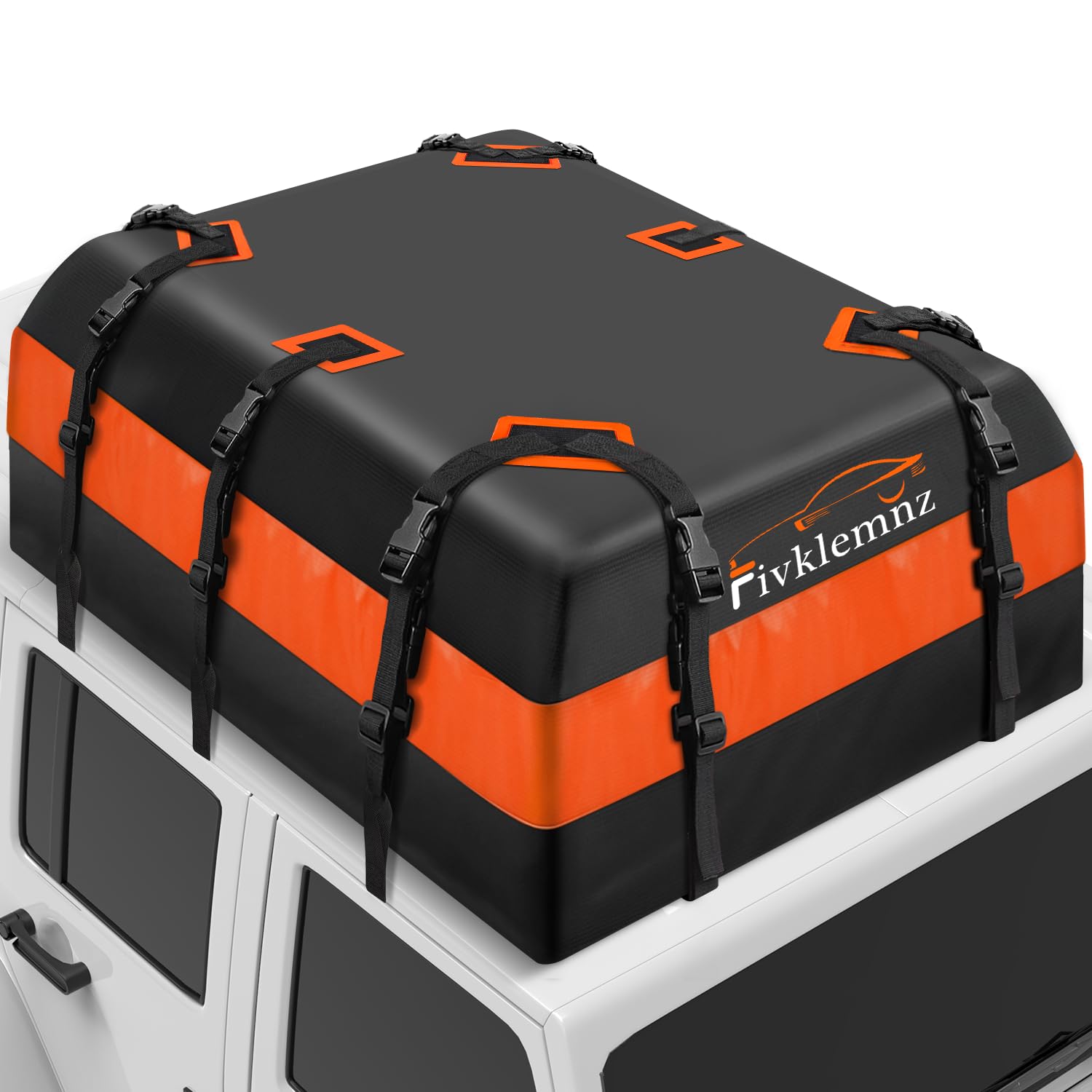 Fivklemnz 30 Cubic Car Rooftop Cargo Carrier Roof Bag Waterproof For All Top Of Vehicle With/Without Rack Includes Topper Anti-S