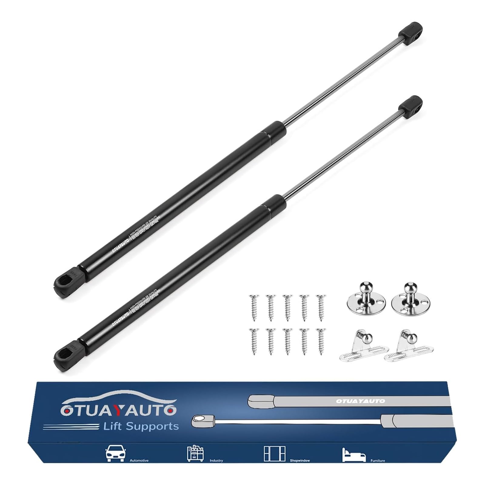 Otuayauto 20 Inch Gas Strut - 667N/150Lbs Universal Lift Support - C1617566 Gas Shocks For Tool Box Shock, Truck Cap Strut, Hydr