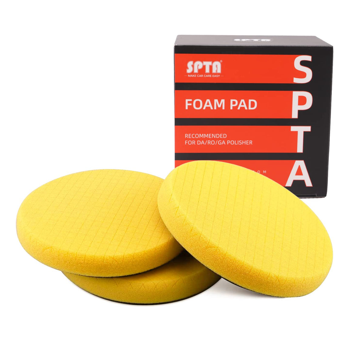 Yellow Medium Cut Pad, Buffing Polishing Pads, Spta 3Pcs 6.5 Inch Face For 6 Inch 150Mm Backing Plate Compound Buffing Sponge Pa