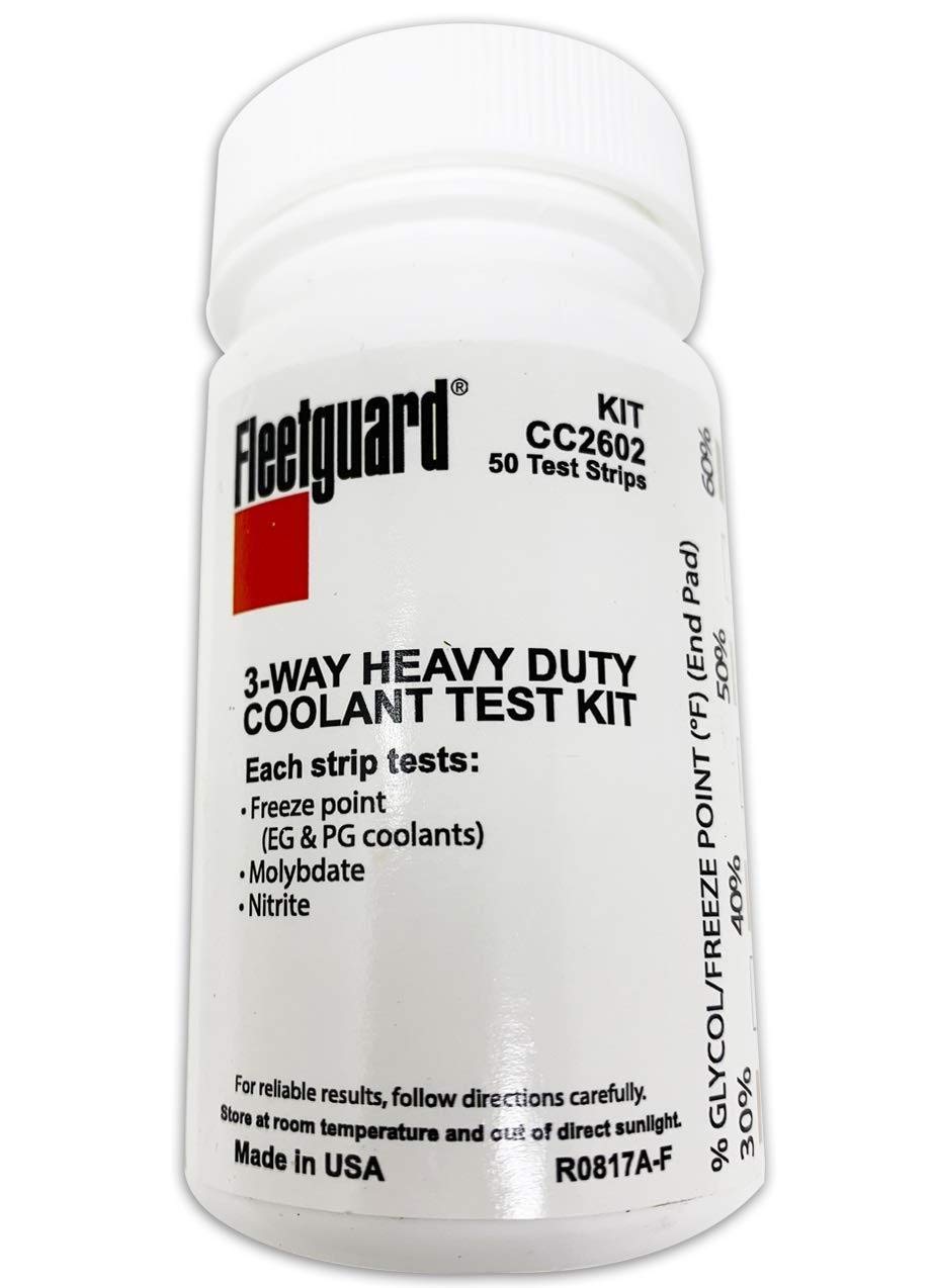 Fleetguard Cc2602 Coolant Test Kit, 3-Way Test Strip, 50/Bottle