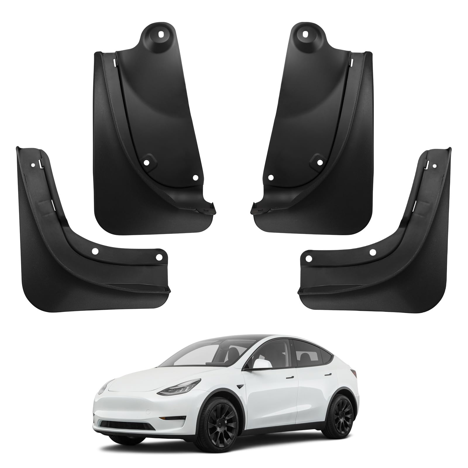 Basenor 2024 Upgraded Tesla Model Y Mud Flaps Splash Guards Vehicle Sediment Protection No Drilling No Tape Mudflaps Tire Protec