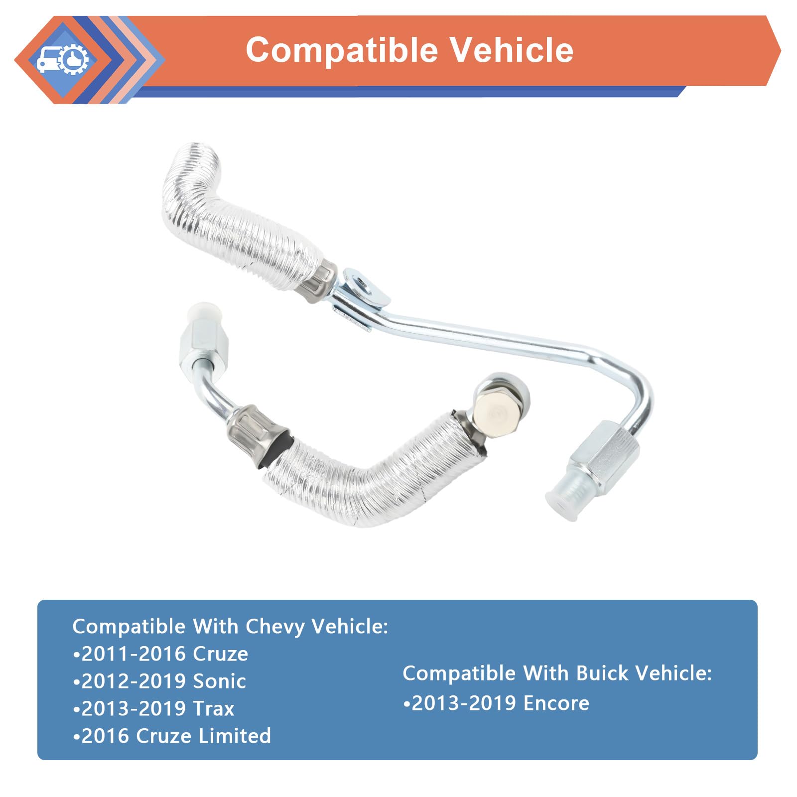 ZONFANT Turbocharger Cooling Feed Line Pipe And Coolant Return Hose Line Compatible With Chevy Buick Vehicle 2012-2019 Cruze Lim