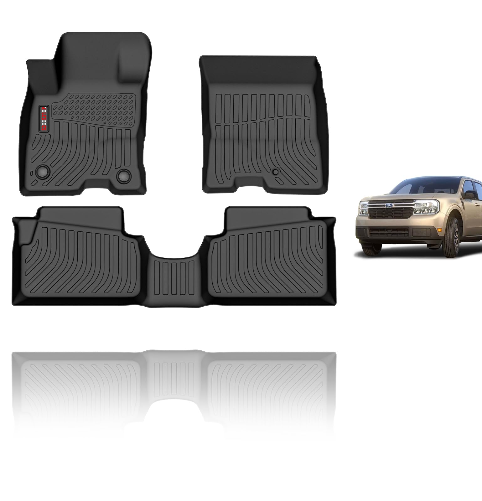 KELCSEECS Floor Mats Custom for 2025 2024 Ford Maverick Hybrid 2023 2022 Ford Maverick Hybrid All Weather Protection TPE Heavy D