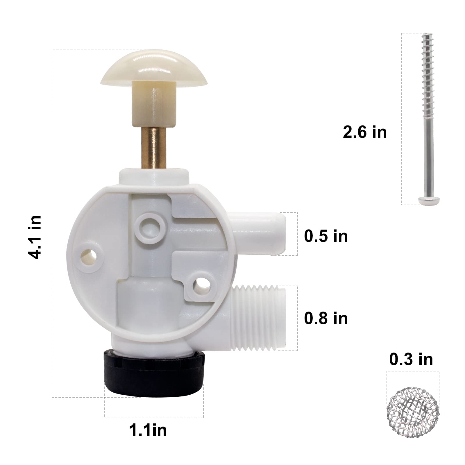 385314349 314349 RV Water Valve Kit Toilet Water Valve Assembly by Sikawai Fit Dom-etic Sealand VacuFlush Toilet Models