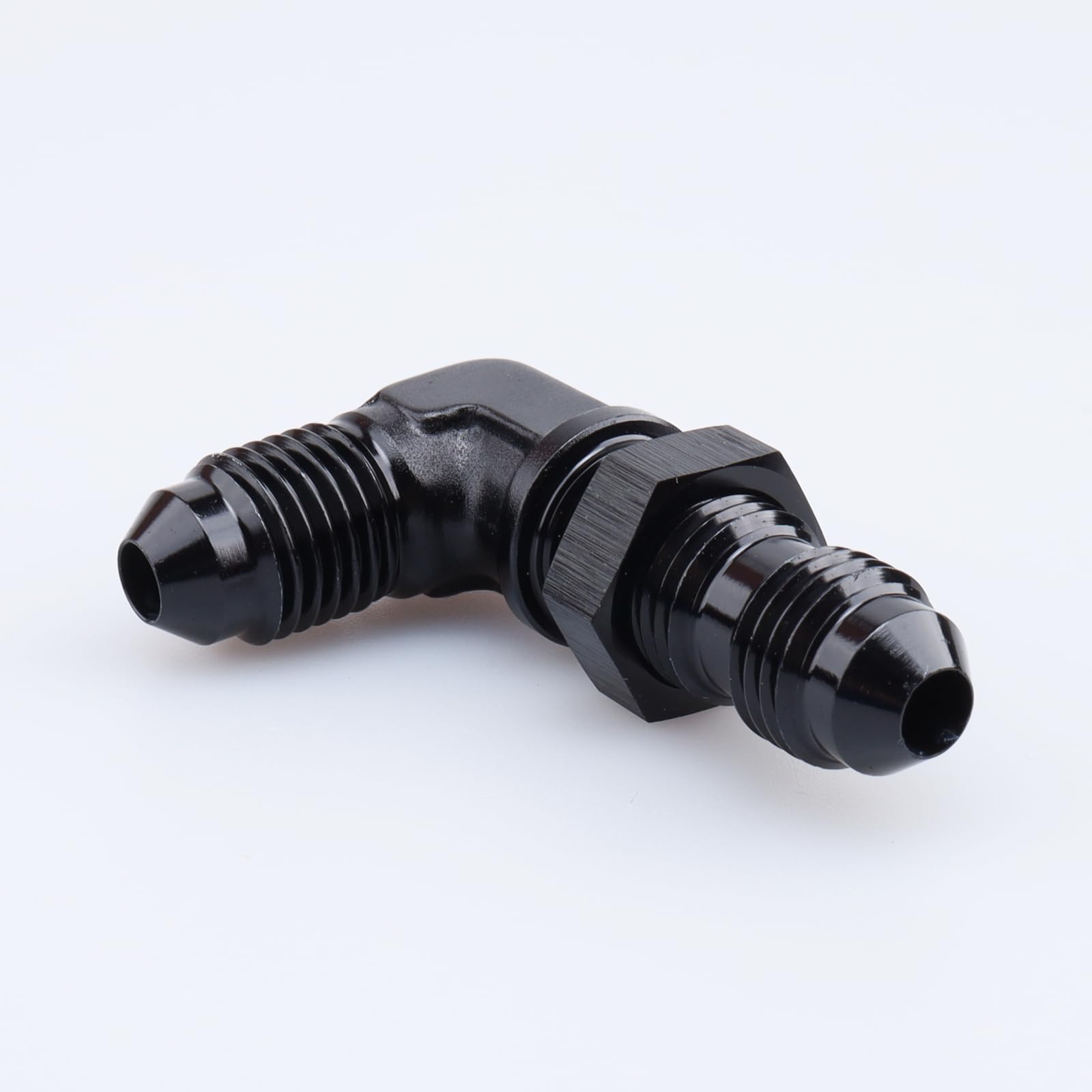 AC PERFORMANCE -4 AN Male Flare 90 Degree Bulkhead Fitting Adapter Aluminum Black with AN4 Nut