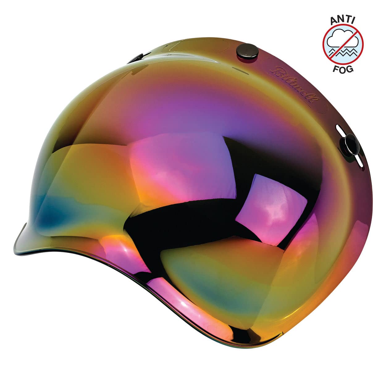 Biltwell Bubble Shield Rainbow Mirror - Anti-Fog, Scratch Resistant, Uv/A Uv/B Resistant