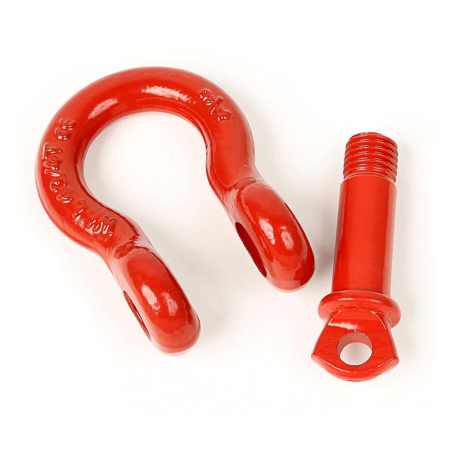 Rugged Ridge | D-Ring Shackle Kit, 3/4 Inch, Red, Steel, Pair | 11235.08