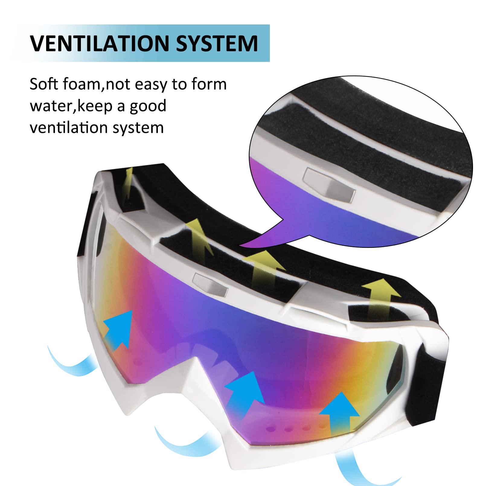 4-Fq Motocross Goggles Atv Goggles Motorcycle Goggles For Men Women Adult Youth Windproof Dirt Bike Goggles Dustproof Utv Mx Otg