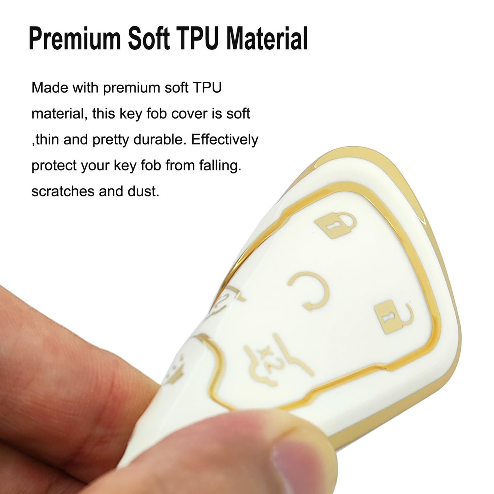 Arruweer Key Fob Cover For Chevy Gmc Soft Tpu Smart Key Case Holder Compatiable With Chevrolet Suburban Tahoe Gmc Terrain Yukon