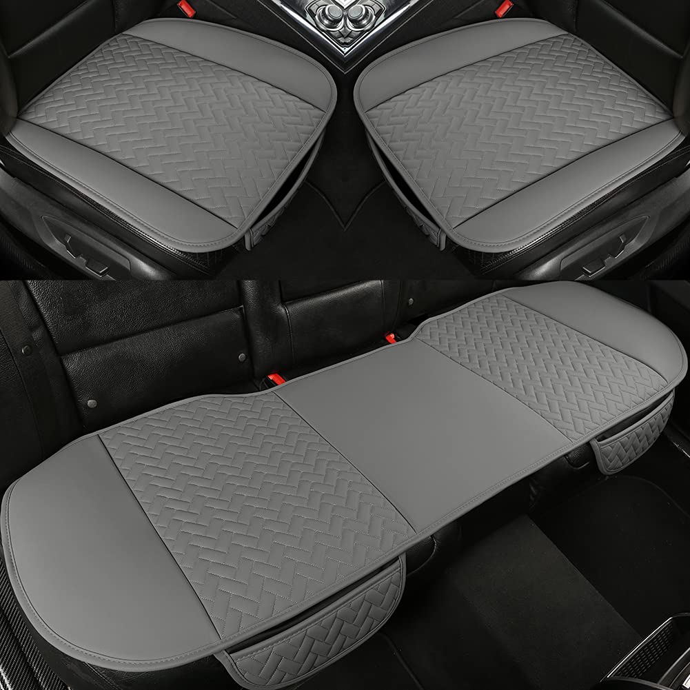 West Llama Full Set Car Seat Covers For Front And Rear Bottom Seats Only, Luxury Pu Leather Car Seat Pads Protectors Waterproof