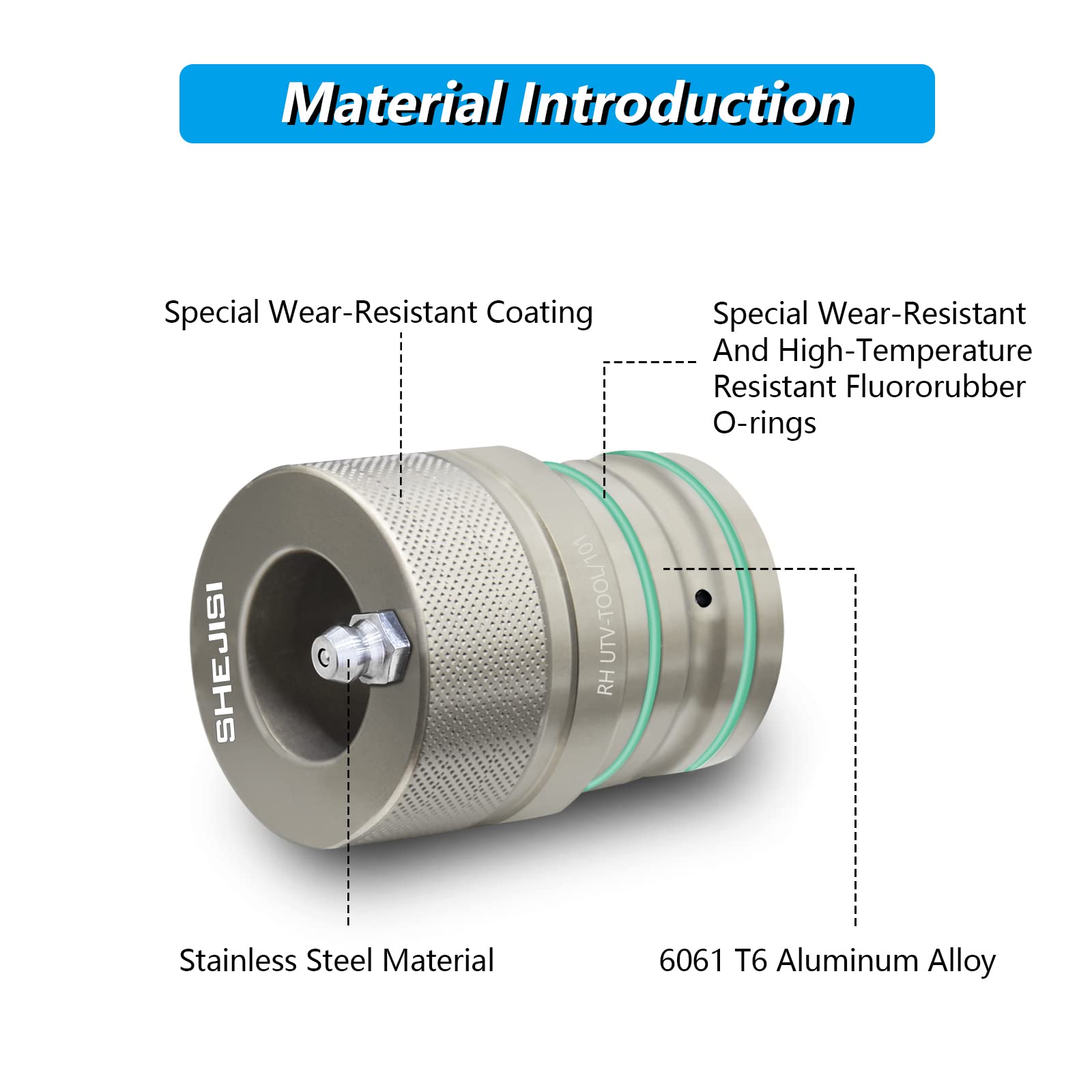 Shejisi 44Mm*40Mm*39Mm Utv Wheel Bearing Greaser,Wear-Resistant Coating, Groove Design Makes It Easier To Inject Grease,For Pola