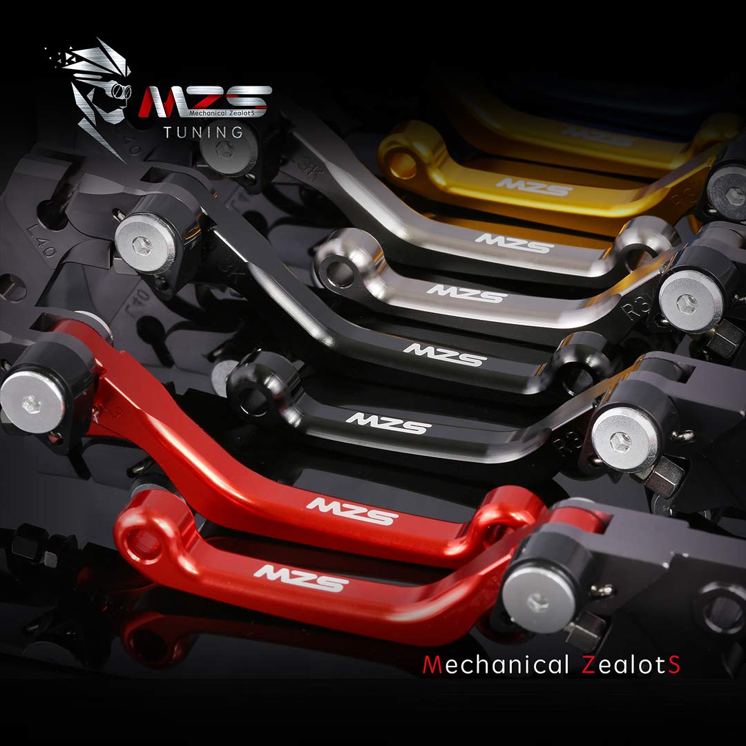 Mzs Red Dirt Bike Brake Clutch Levers Pivot Adjustable Cnc Compatible With Crf150F Crf 150F 2003-2017 | Crf230F Crf 230F 2003-2019 | Crf250F 250F 2019-2022