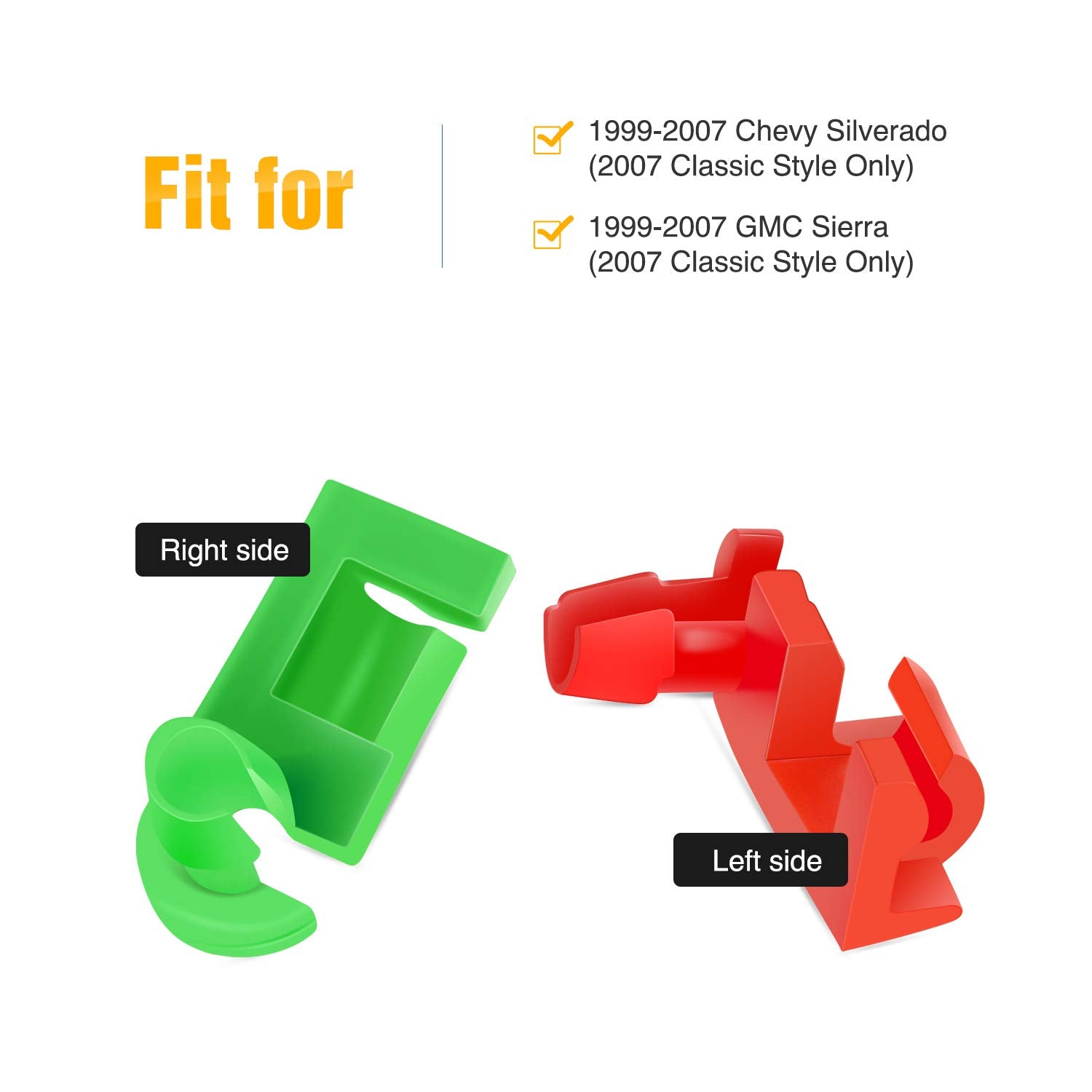 Gooacc 1999-2007 Chevy Silverado Gmc Sierra Tailgate Handle Rod Clip Left & Right Rod Retainer Clips, Oem Handle Replacement 5 P