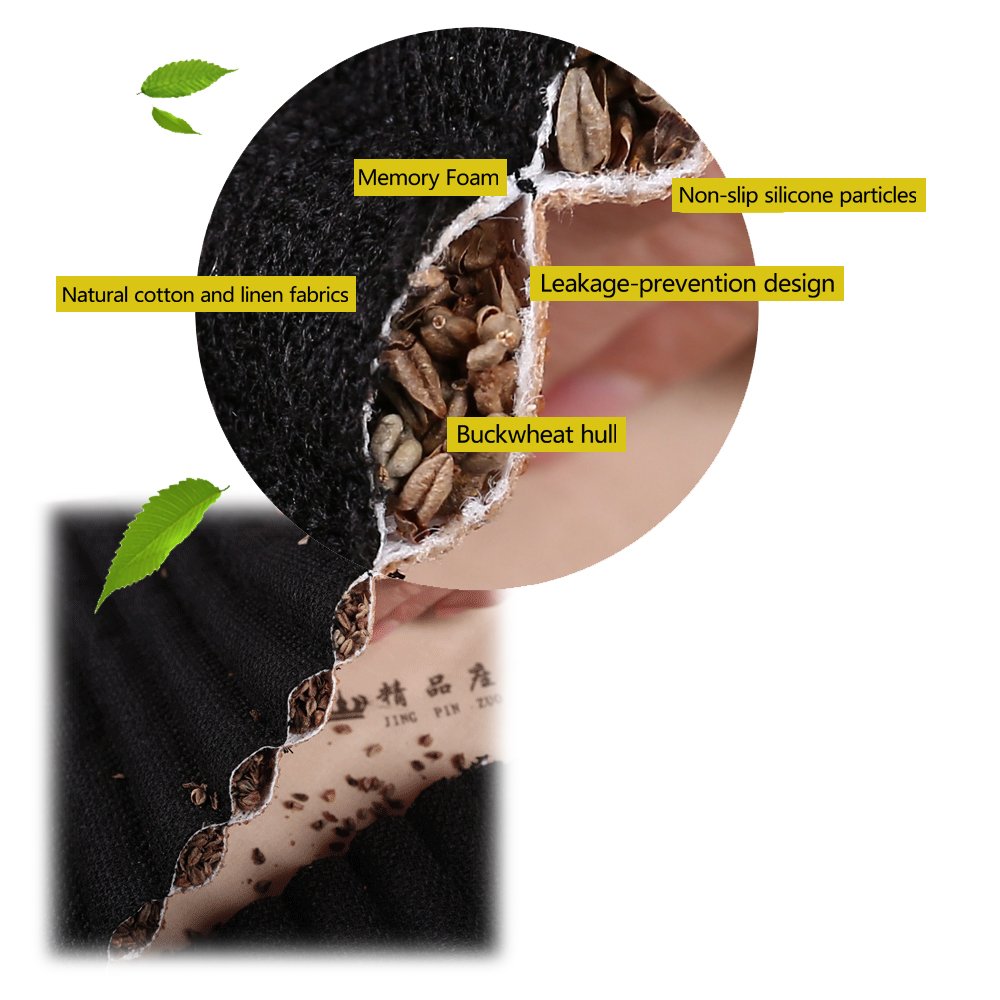 Suninbox Car Seat Covers, Car Seat Cushion,Buckwheat Hulls Car Seat Pads Mat for Auto,Universal Bottom Driver Car Seat Protector Ventilated Breathable Comfortable(Gray)