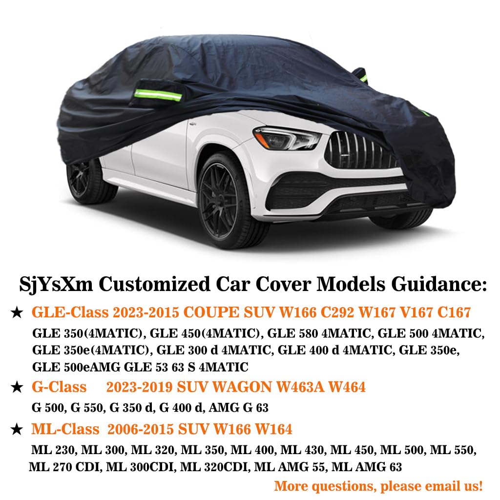 Sjysxm Car Cover Compatible With Mercedes-Benz Gle-Class 2015-2025/ Amg Gle Coupe Suv/Ml-Class 2006-2015, Waterproof All Weather