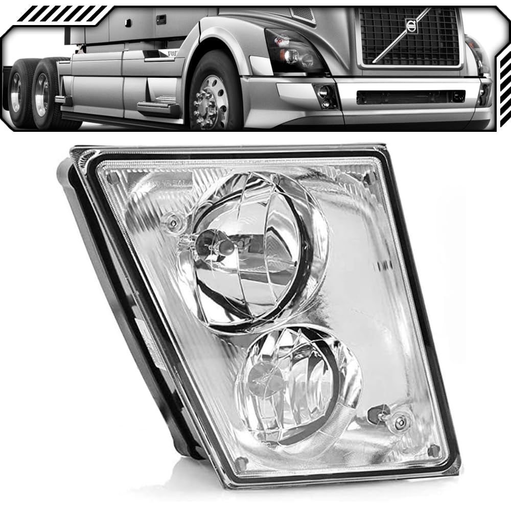 Epic Lighting Oe Style Halogen Fog Light Chrome Dual Bulbs W/Daytime Running Lights Assembly Replacement For Volvo 04-15 Vn 04-1