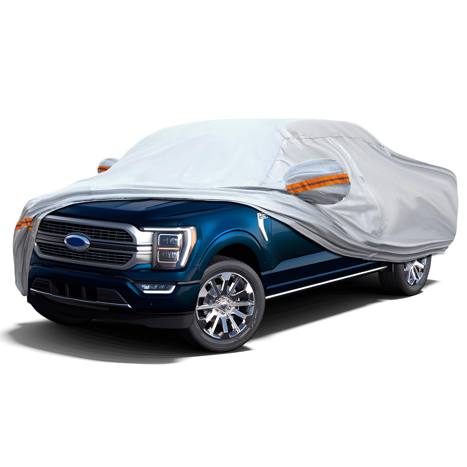 KEYOOG Fit for 198''-220'' Length Pickup, 6-Layer Full Car Cover is All-Weather Waterproof, Universal in All Seasons, Snow Preve