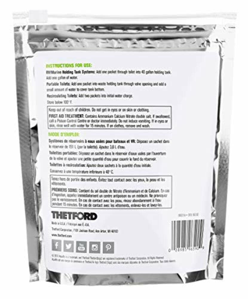 Thetford Aquabio 96590 Rv Holding Tank Treatment Citrus Twist Scent, Formaldehyde Free 16 Count Toss-Ins