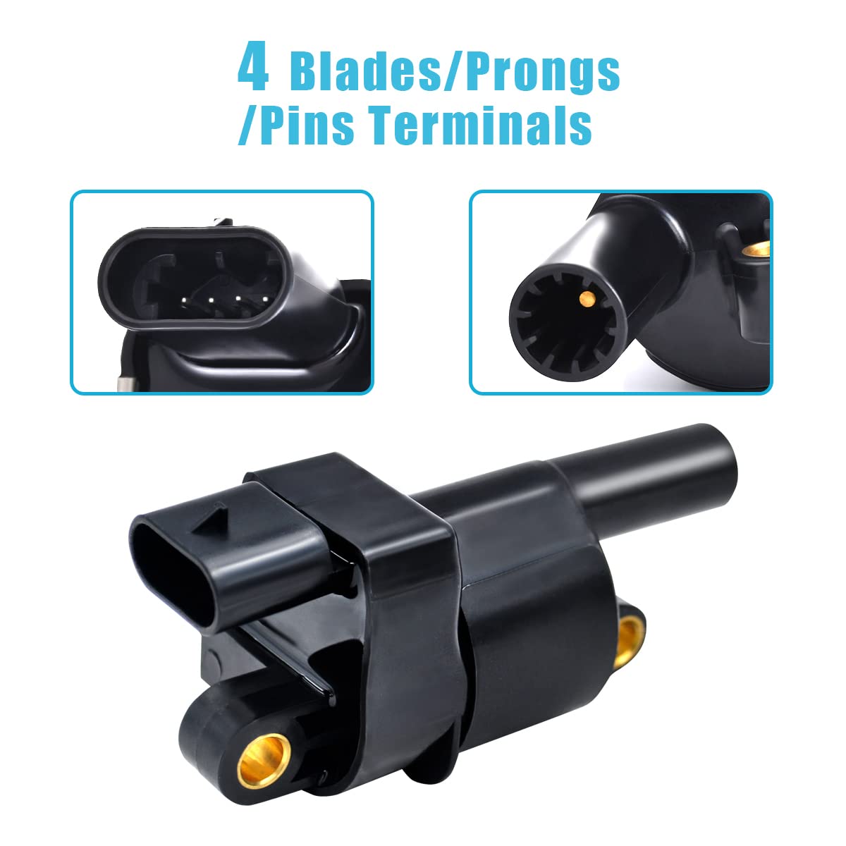 MAS Set of 8 Ignition Coils Pack & Platinum Spark Plugs & Wires Set Compatible with Chevrolet Cadillac GMC Suburban Express Silv