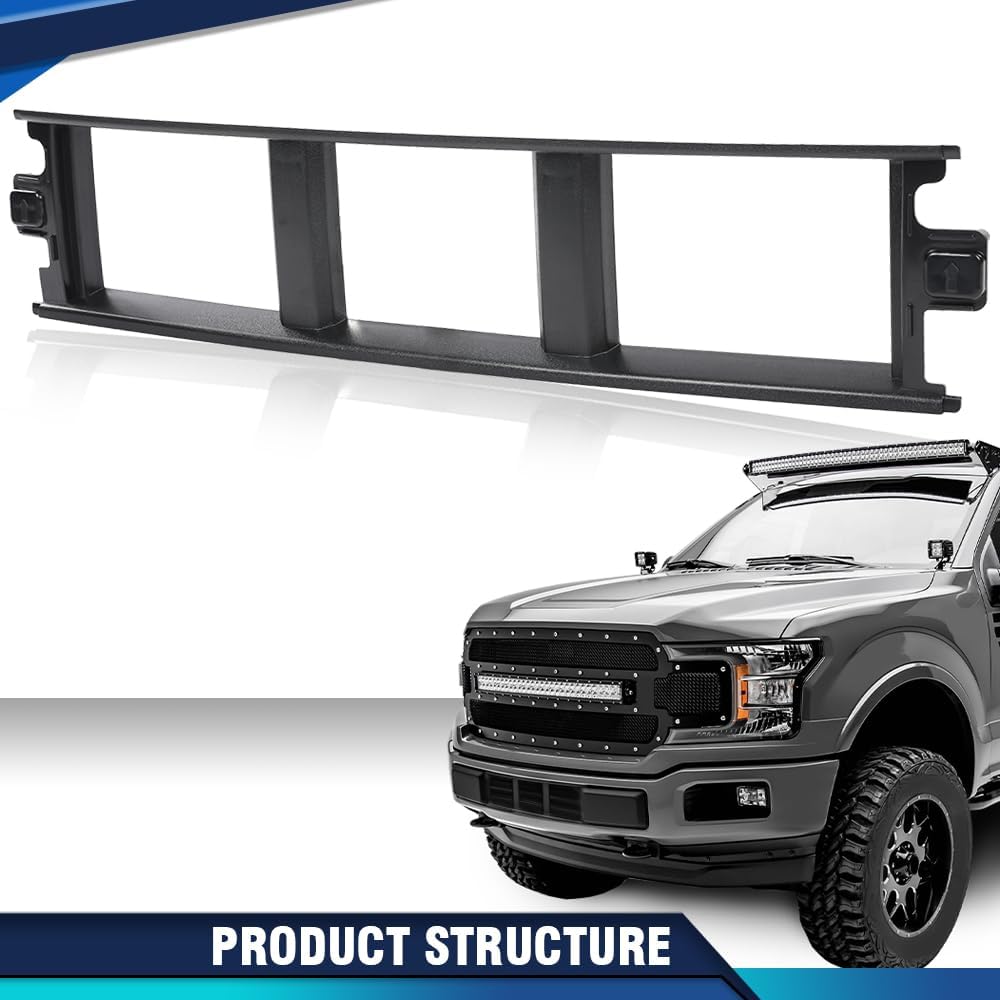 Pit66 Front Bumper Center Cover Without Metal Clips Compatible With Ford F150 2018 2019 2020 (3.3L And 5.0L Models Only) #Jl3Z17