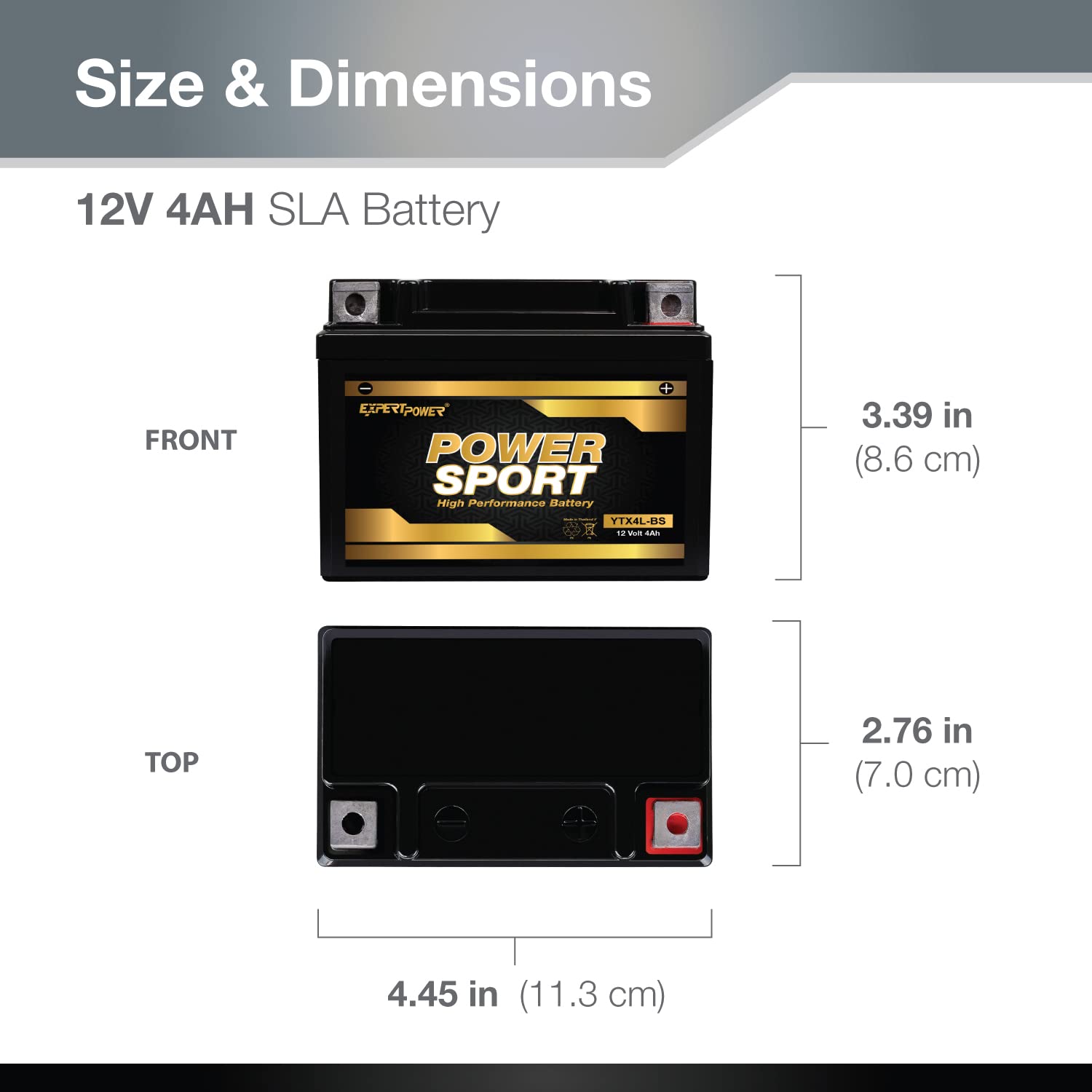 ExpertPower YTX4L-BS Power Sport SLA Battery