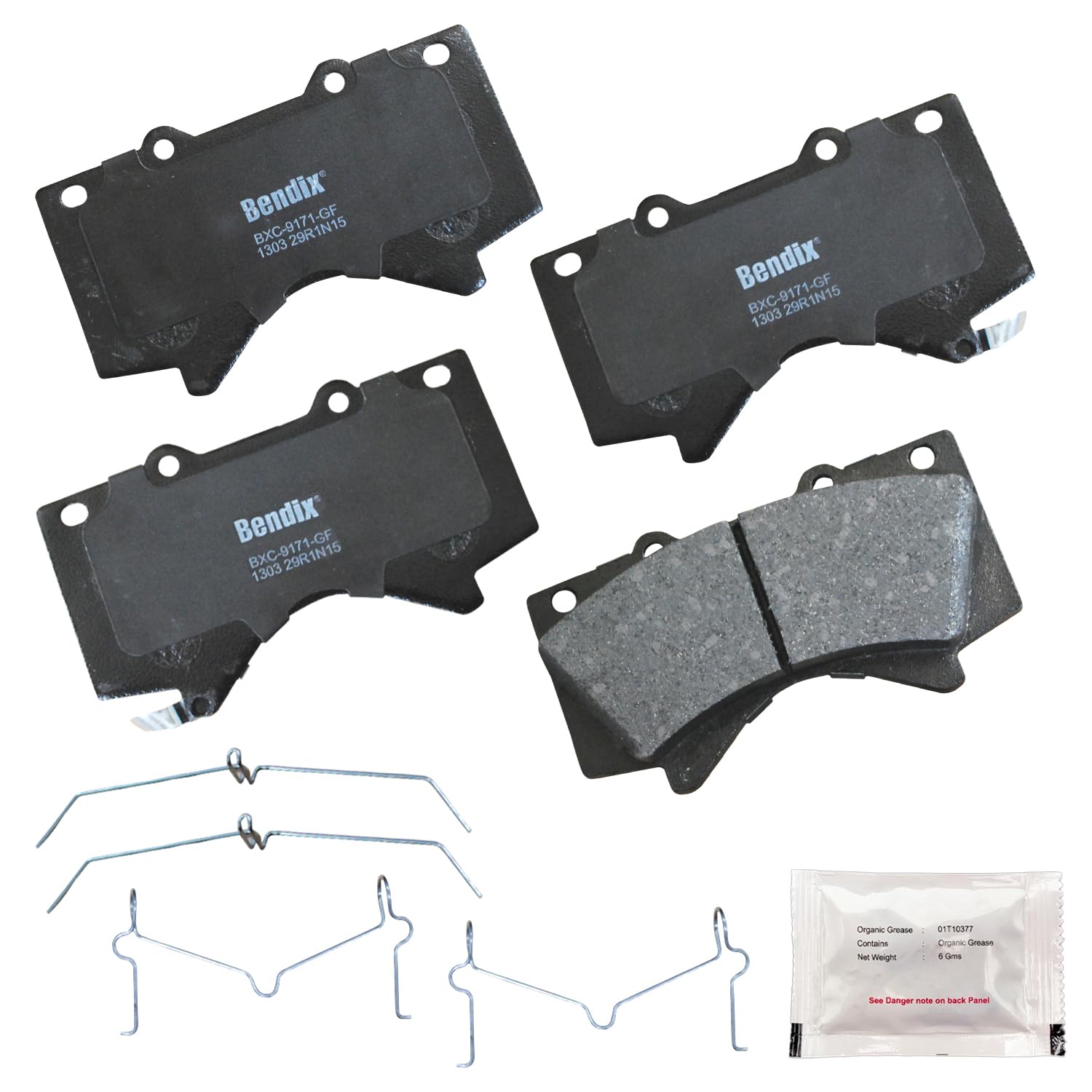 Bendix Priority1 Cfc1303 Ceramic Front Brake Pads For Lexus Lx570 2011-2008, Lx570 2021-2013, Toyota Land Cruiser 2011-2008, Lan