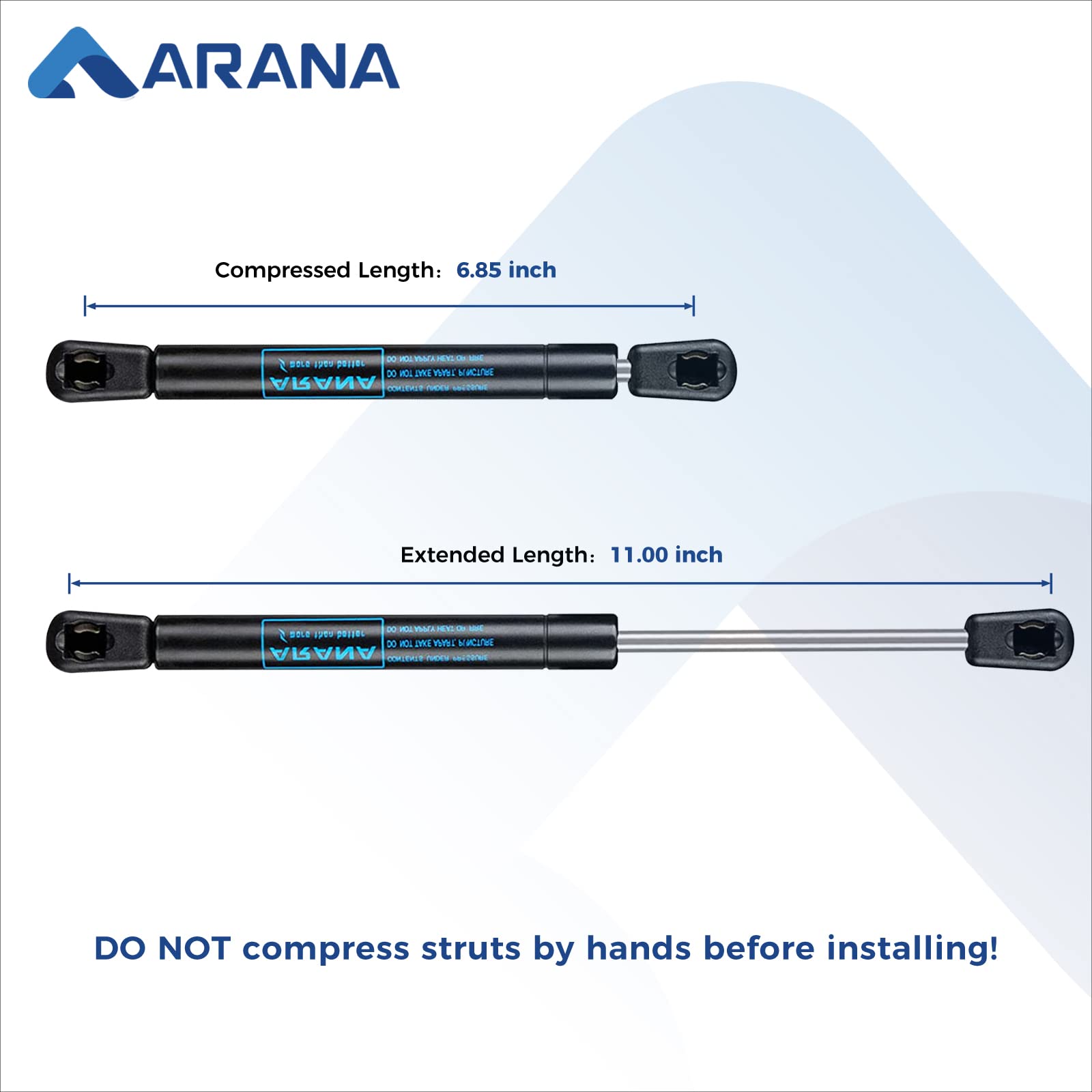 Arana C16-14687 11 Inch Gas Struts, C1614687 11 '' 30Lb/133N Gas Shocks Spring Props Lift Support For Yakima Rocket Box Truck Ca