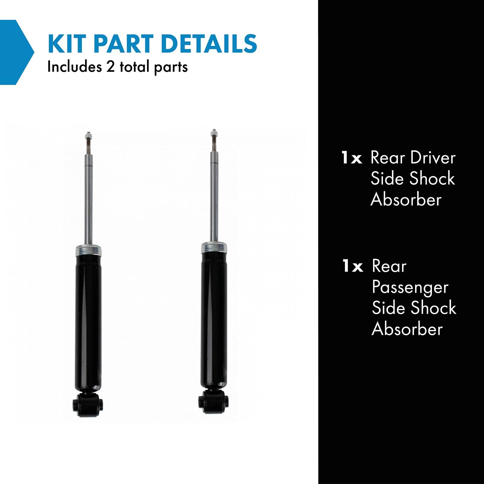 Trq Rear Shock Absorber Set Compatible With 2011-2019 Volvo S60 2015-2019 V60 2008-2010 V70 2008-2011 Xc70