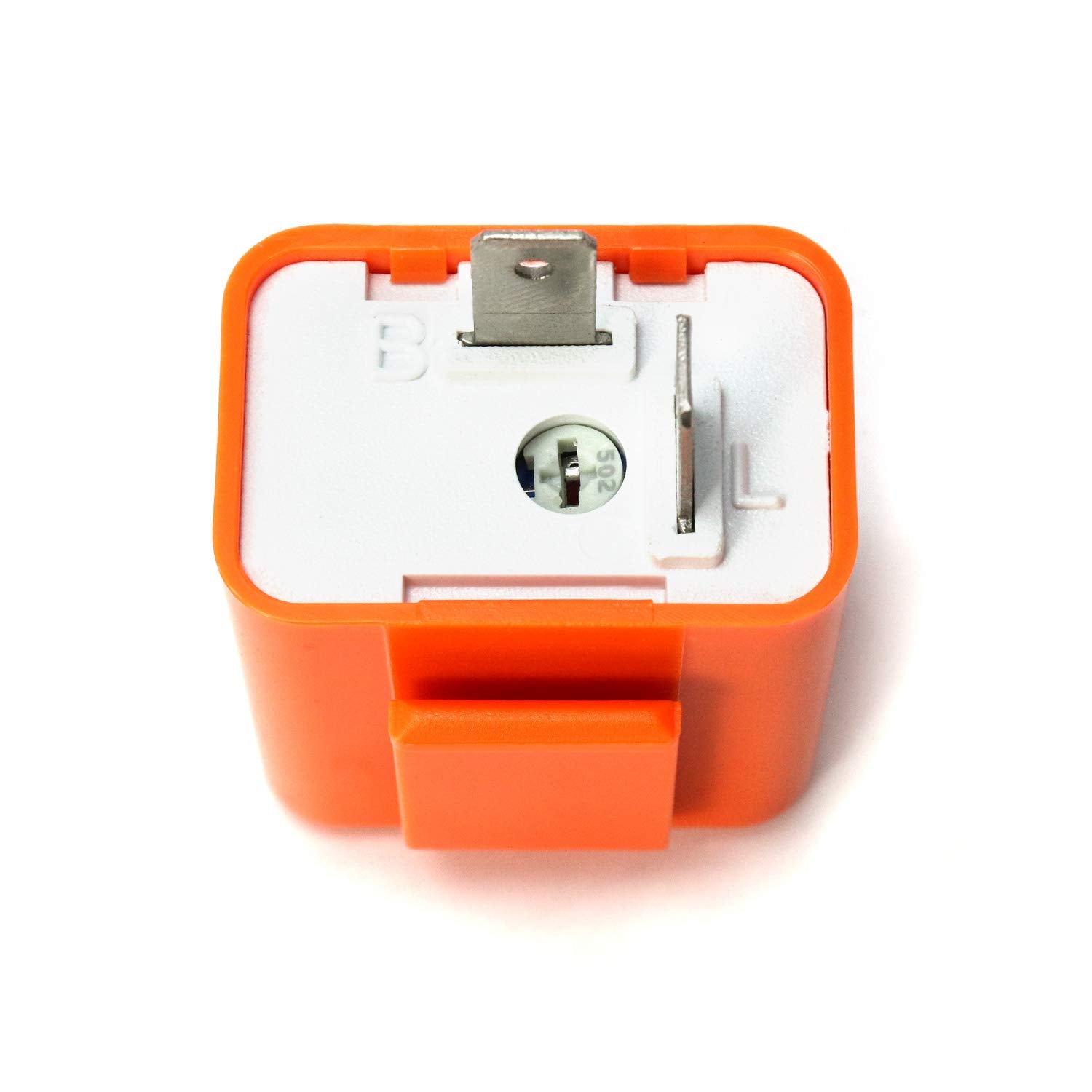 QWORK 2Pcs 2-Pin Electronic Turn Signal Flasher Relay Fix Motorcycle Turn Signal Hyper Flash, Adjustable Motorcycle LED Turn Sig