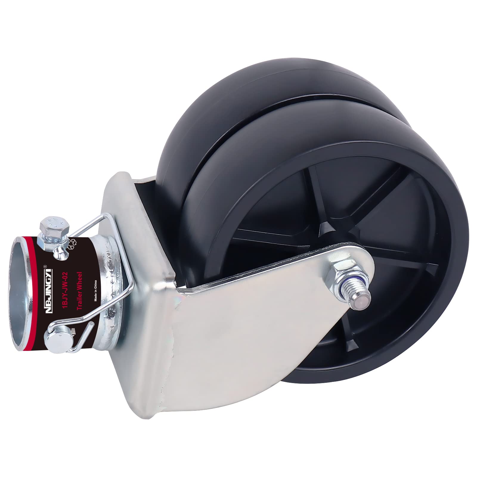 Nbjingyi 6'' 2000Lbs Dual Trailer Swirl Jack Caster Wheel With Pin Fits Any Jack Better Soft Ground Roll