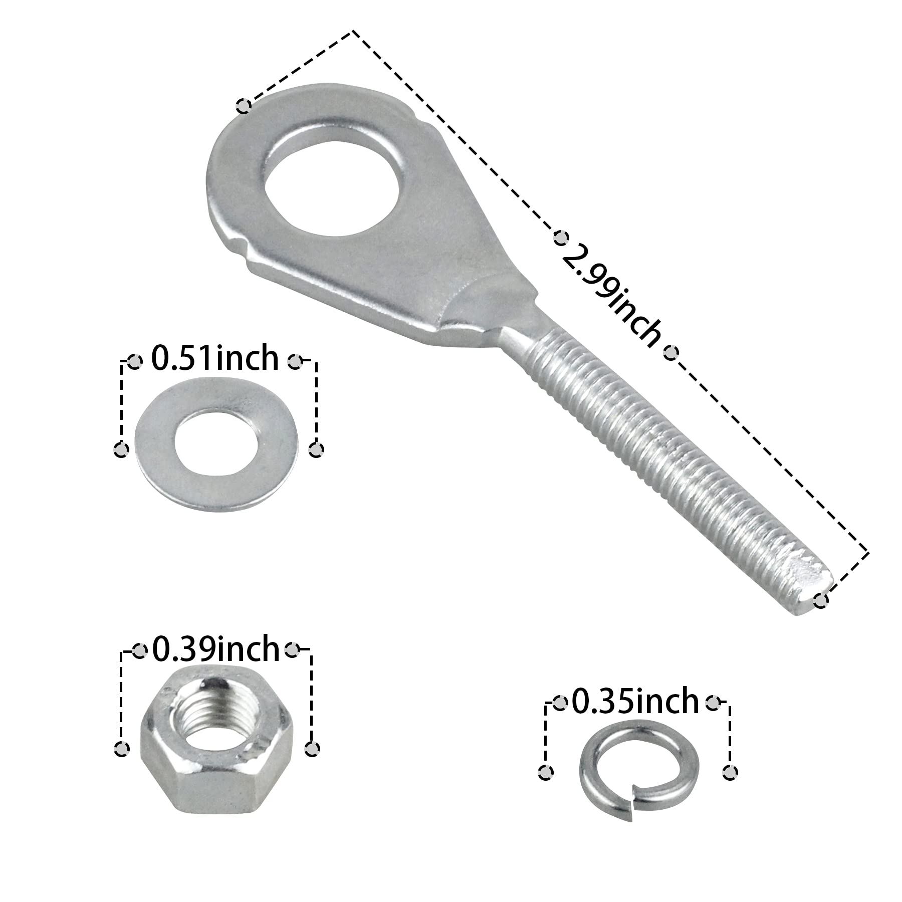 NTHREEAUTO Motorcycle Chain Adjuster Tensioner Metal Chain Axle Adjusters Compatible with Honda CT70 XR70R CRF50F C70 CRF100F CR